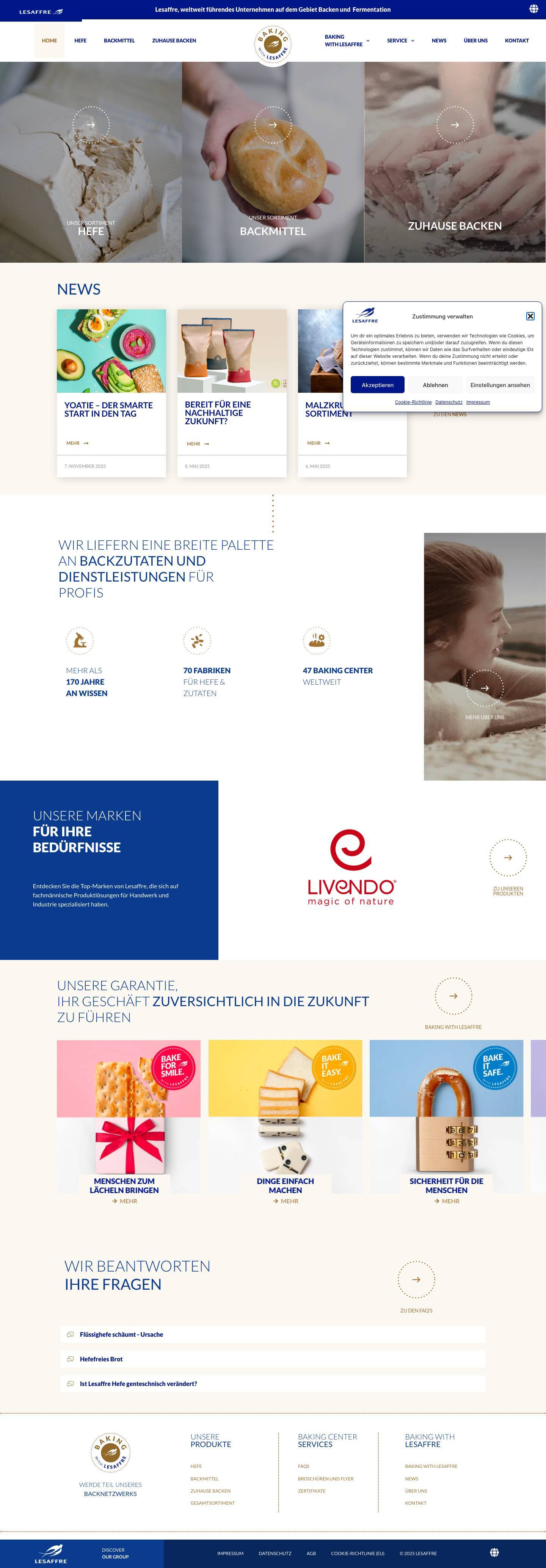 LESAFFRE Austria - Home - Full Screenshot