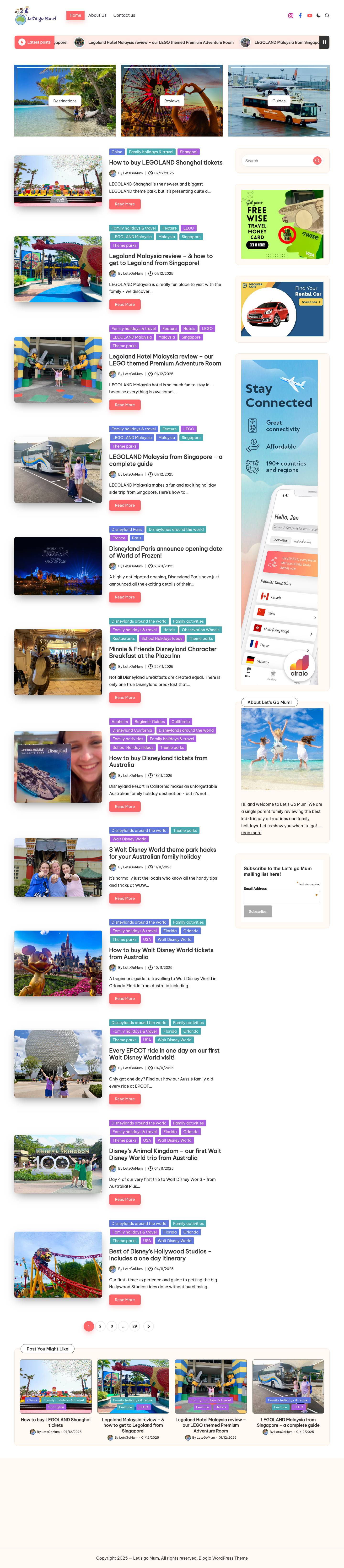 Let's go Mum | Australian family travel - Full Screenshot