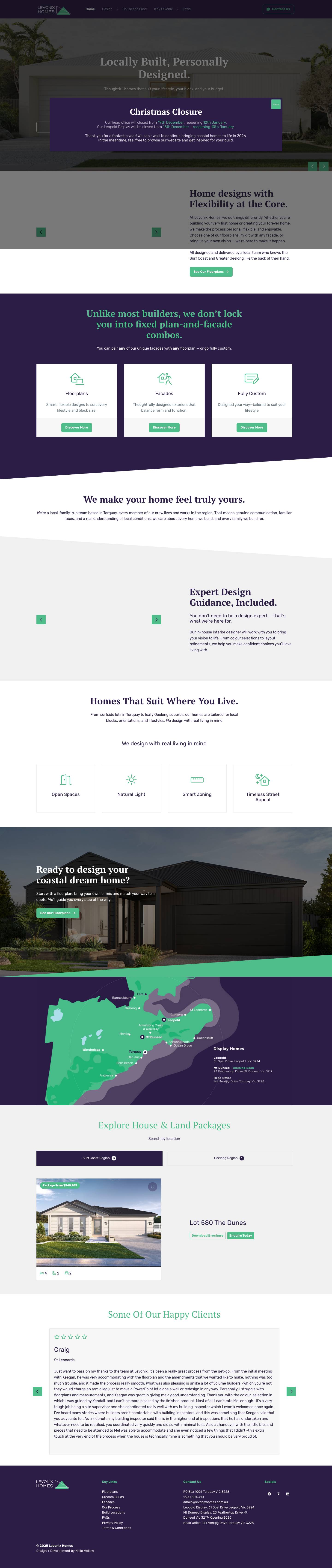 Home Builder in Geelong, Torquay & Surf Coast | Levonix Homes - Full Screenshot