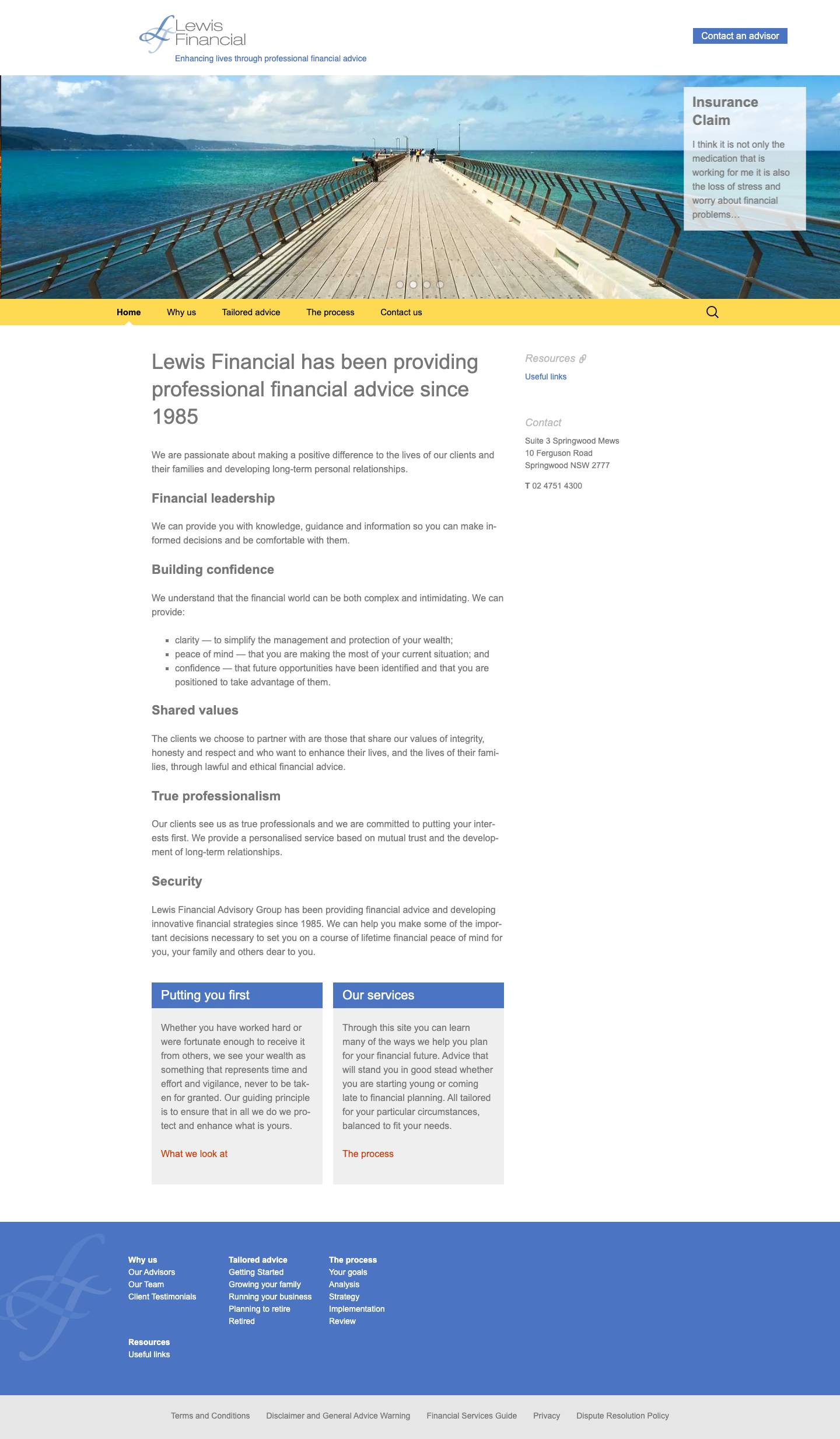 Lewis Financial | Enhancing lives through professional financial advice - Full Screenshot