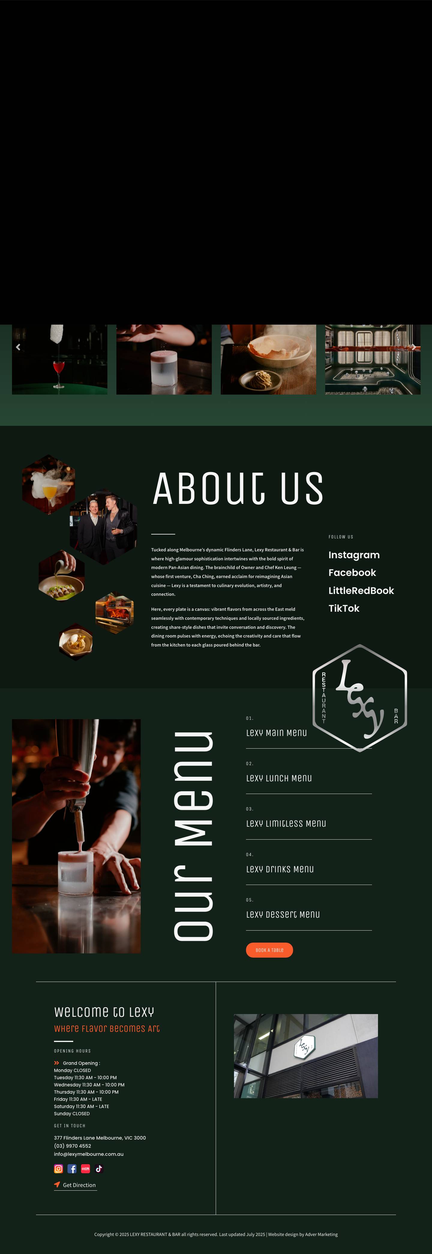 Lexy Melbourne | Modern Asian Fusion Restaurant & Cocktail Bar - Full Screenshot