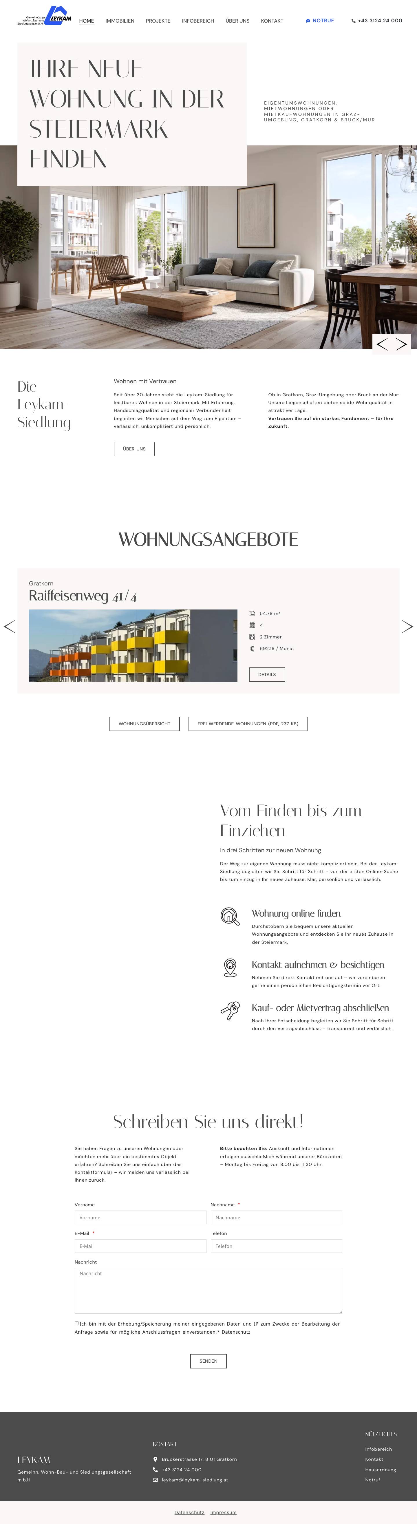 Leykam Siedlung | Wohnen in der Steiermark - Full Screenshot