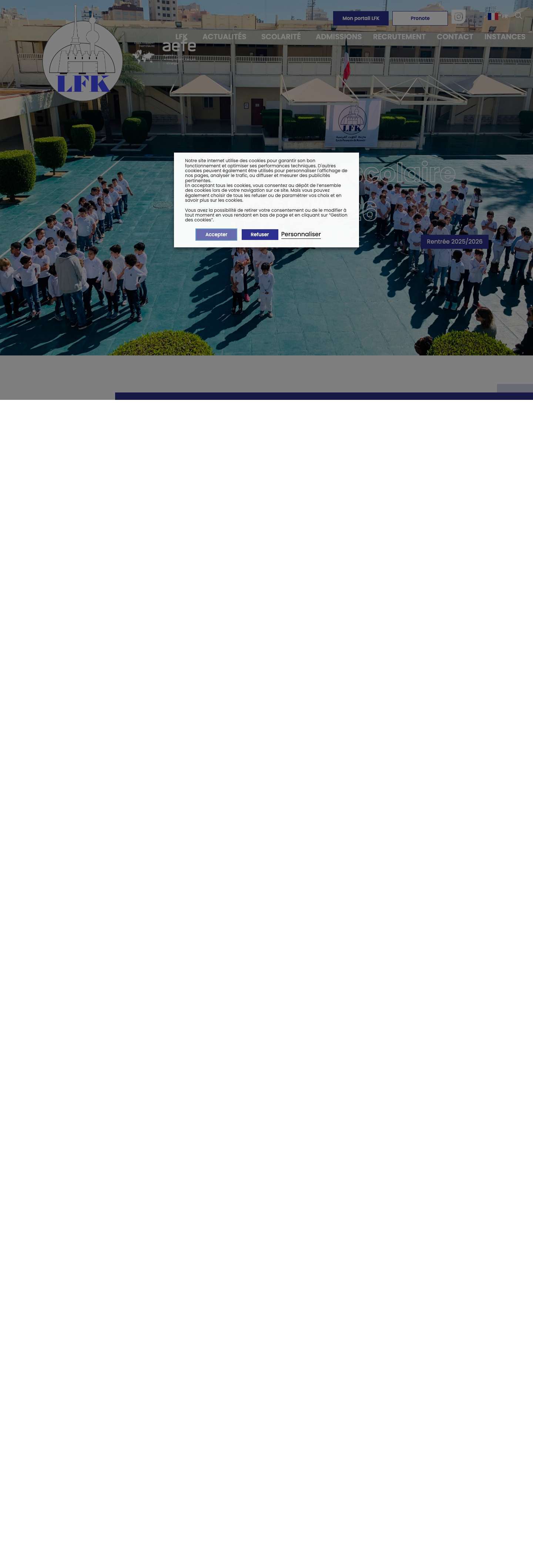 Lycée français de Koweït - Établissement scolaire de la Maternelle à la Terminale - Full Screenshot