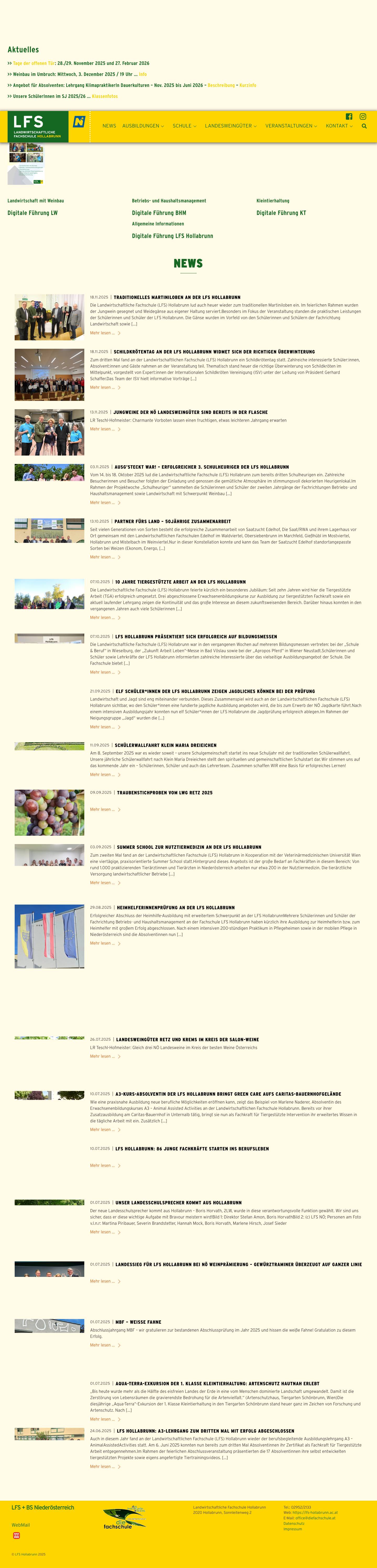 Startseite | LFS Hollabrunn - Full Screenshot