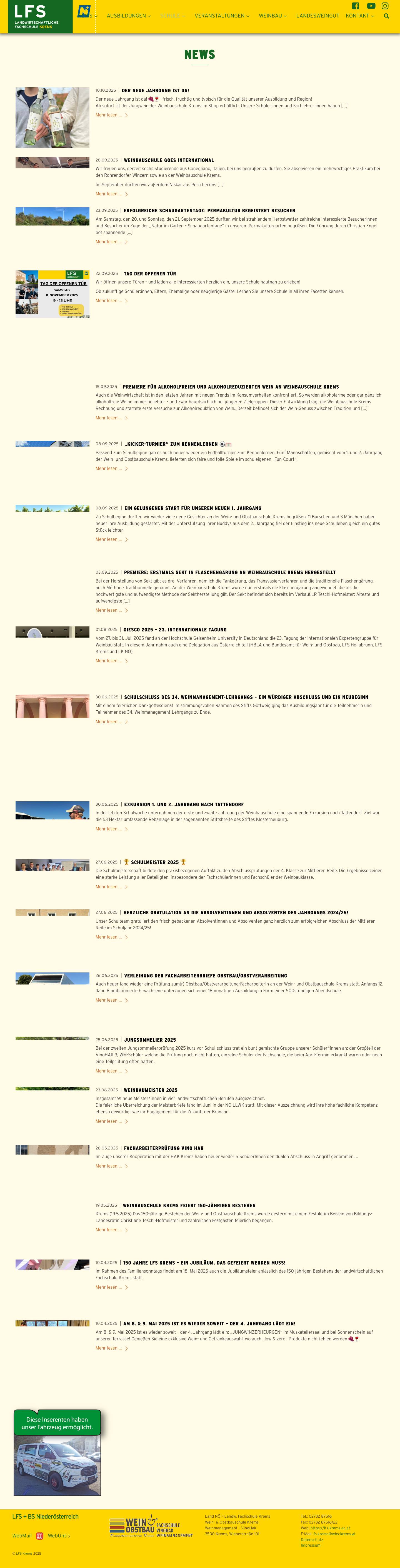 Startseite | LFS Krems - Full Screenshot