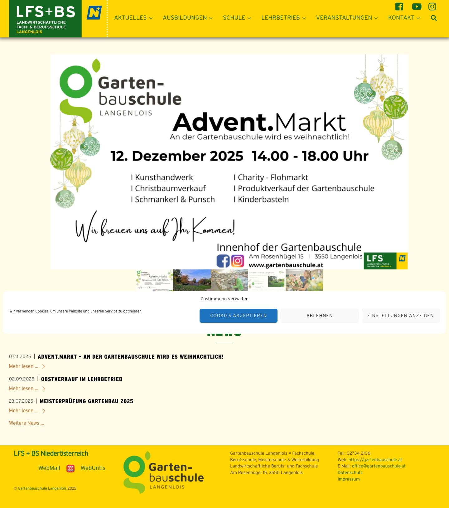 Startseite | Gartenbauschule Langenlois - Full Screenshot