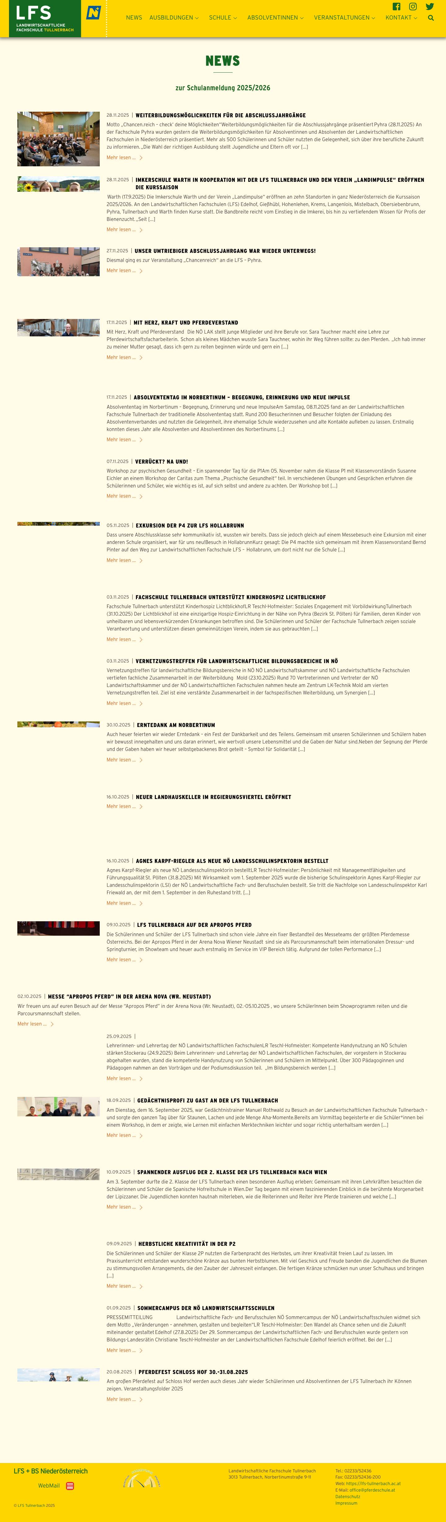 Startseite | LFS Tullnerbach - Full Screenshot