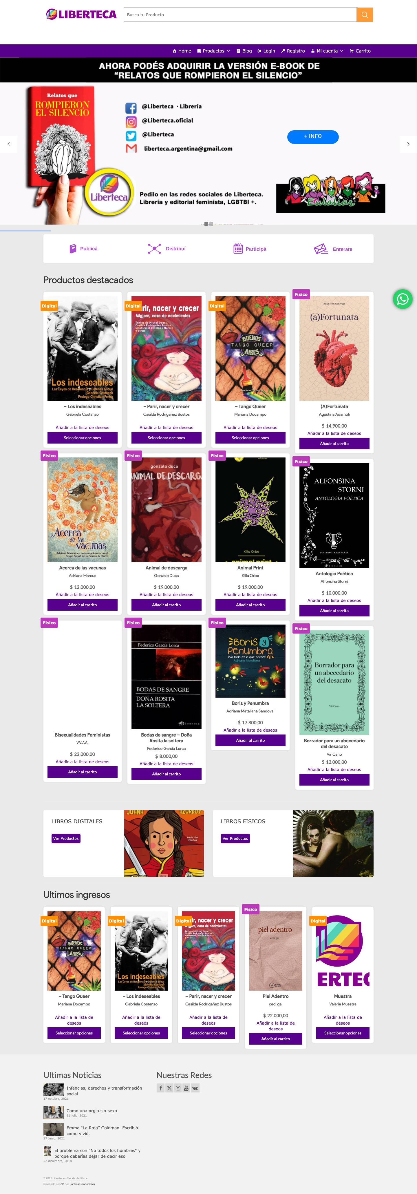 Pagina Principal Liberteca - Liberteca - Tienda de Libros - Full Screenshot