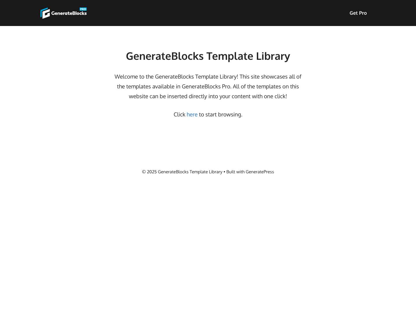GenerateBlocks Template Library - Full Screenshot