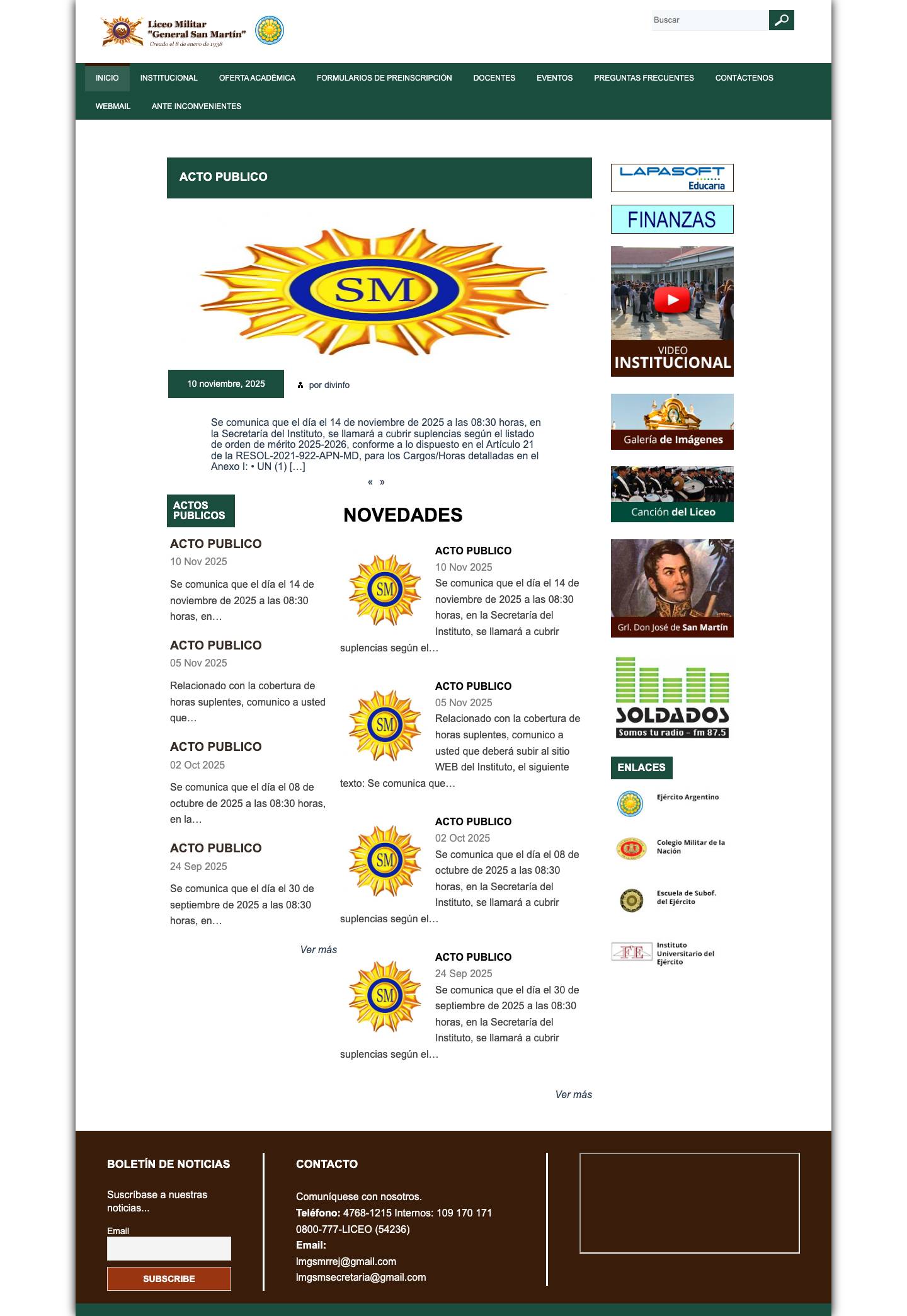 Liceo Militar "General San Martín" - Full Screenshot