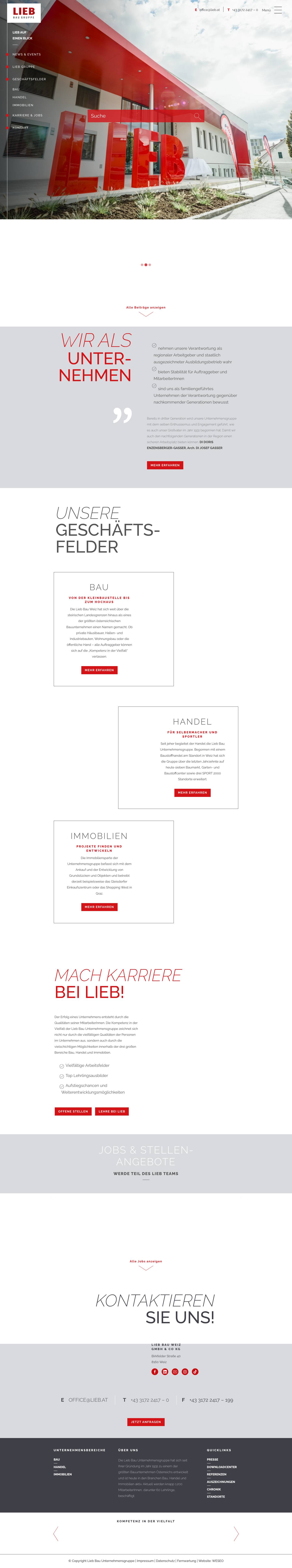 Lieb Bau Unternehmensgruppe | Bau, Handel & Immobilien - Full Screenshot