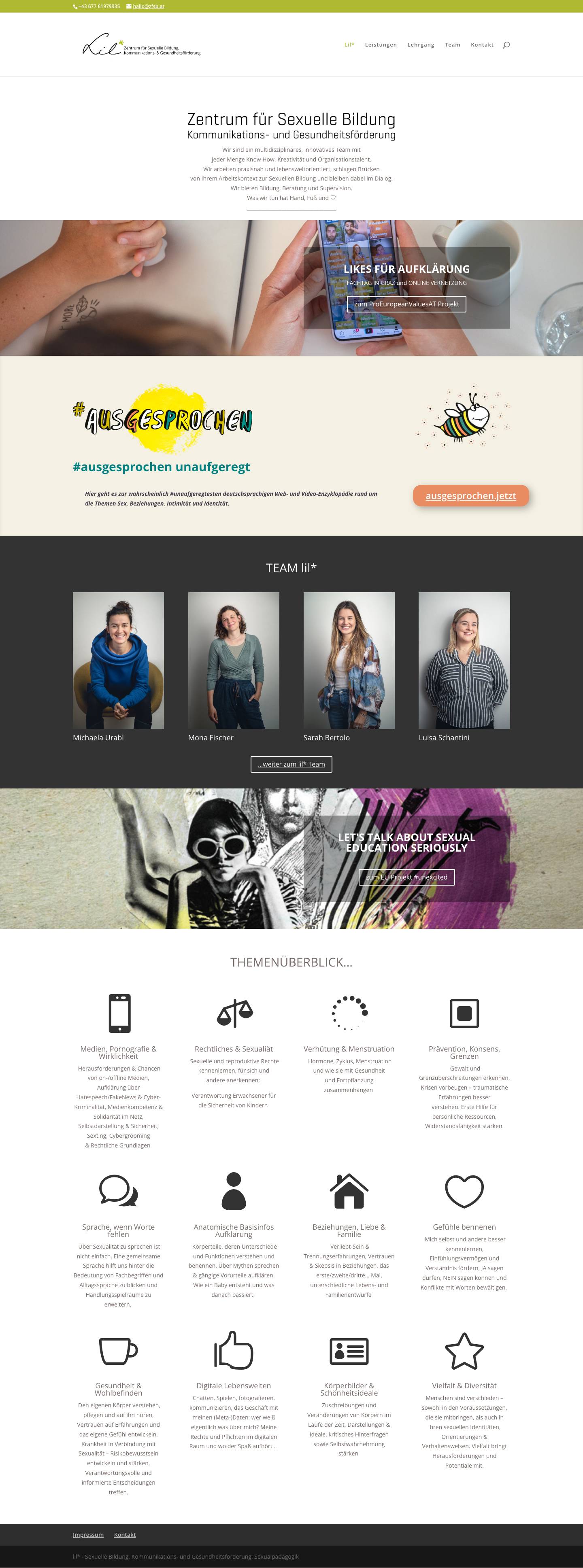Startseite - Sexuelle Bildung, Gesundheitsförderung, Sexualpädagogik - lil* - liebenslust - Full Screenshot