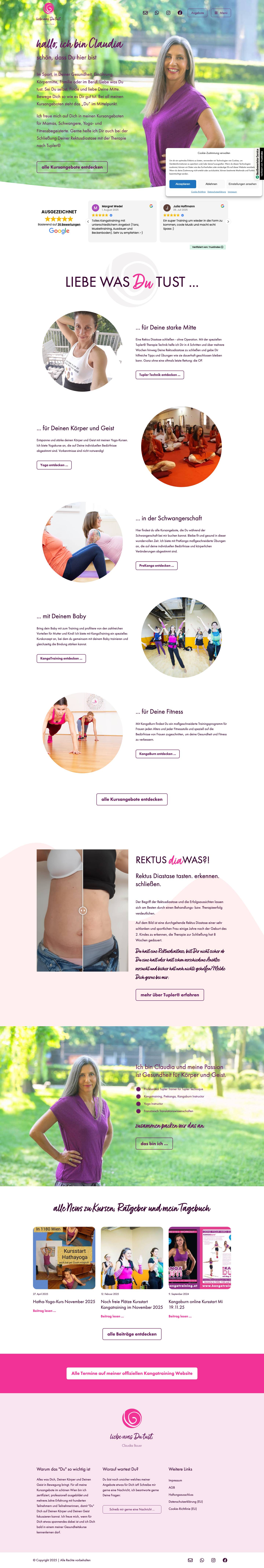 liebe was Du tust - Fitnesskurse, Yoga & Tupler in Wienclosecertificatebars - Full Screenshot