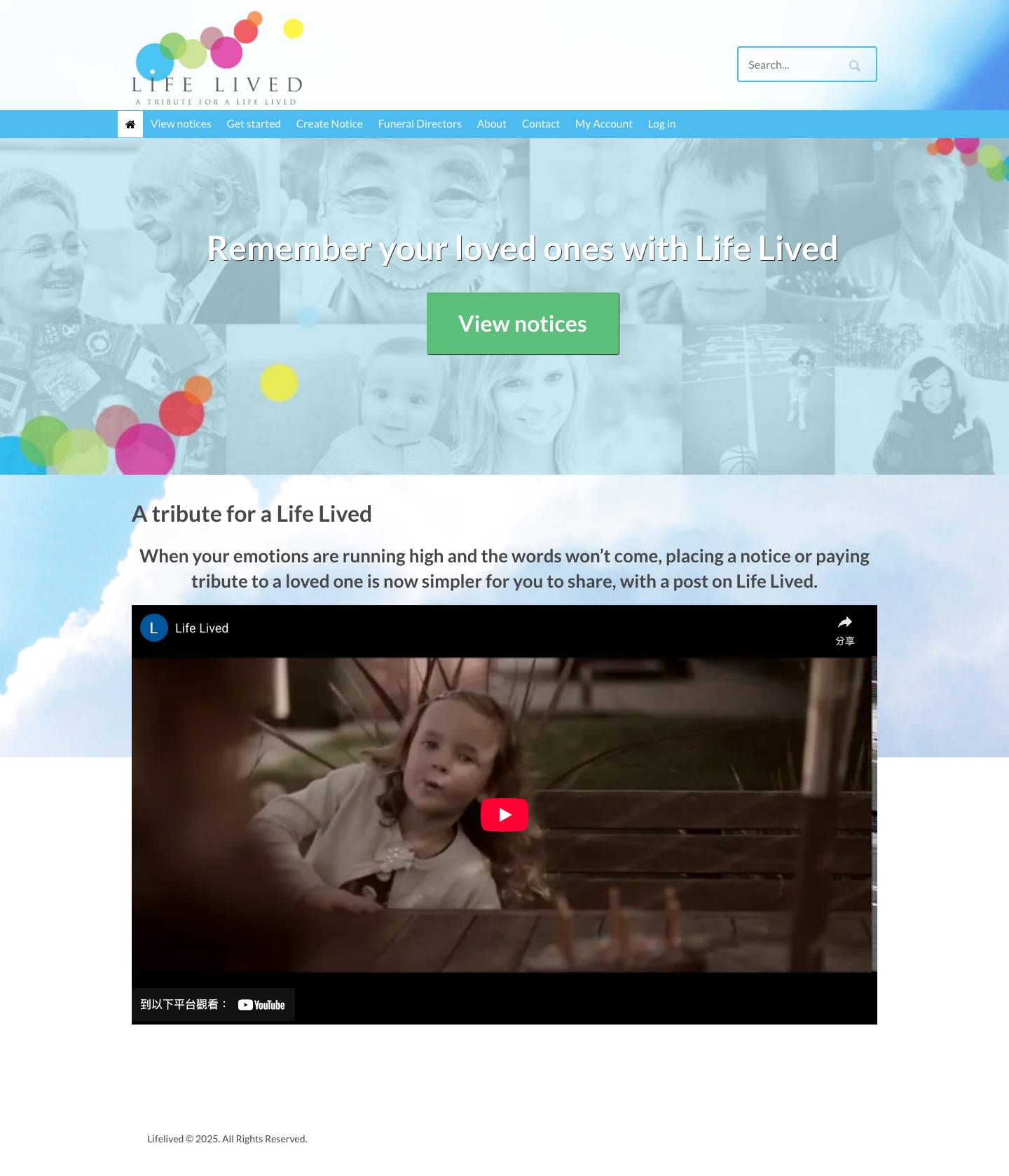 Lifelived - A Tribute For A life Lived - Full Screenshot