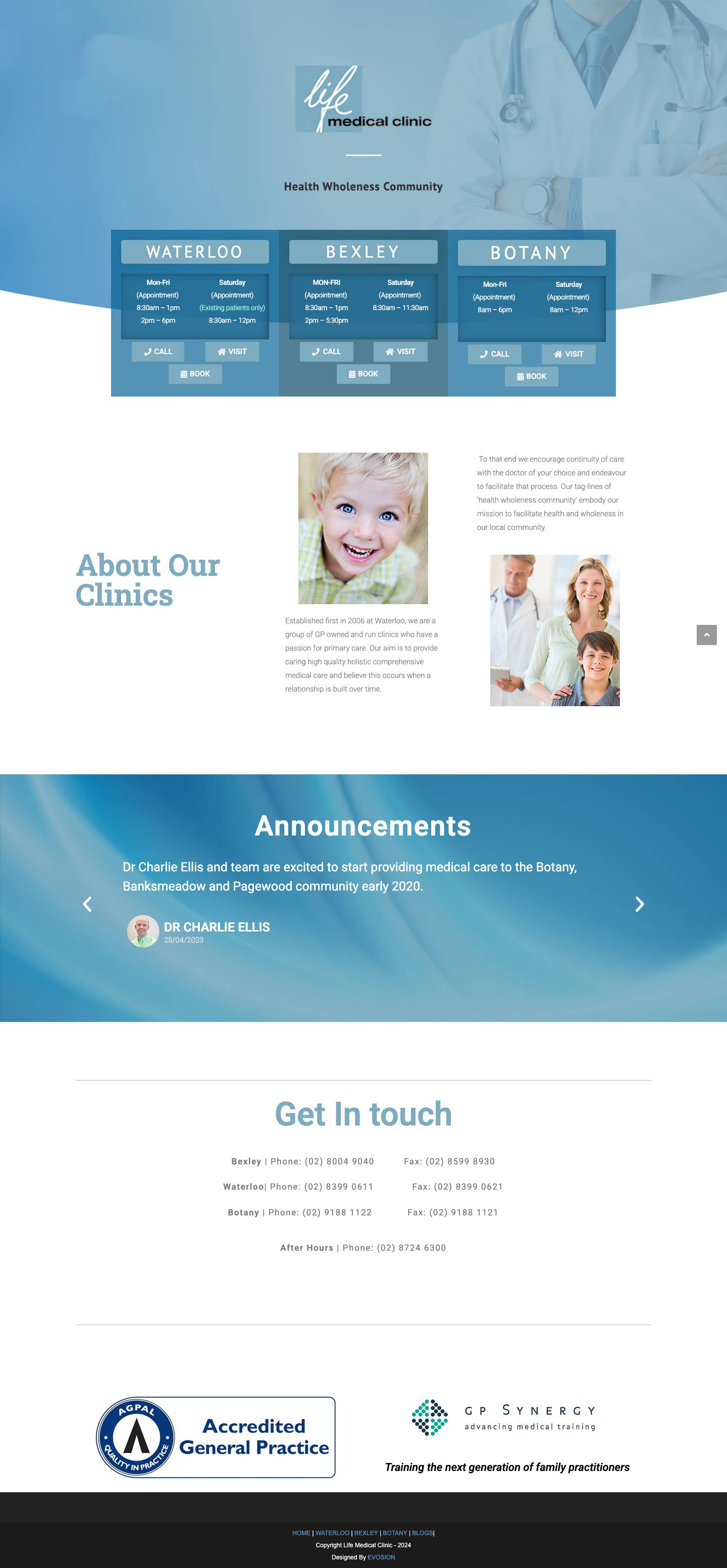 Life Medical Clinic in Waterloo, Bexley, Botany | Life Medical Centre Australia - Full Screenshot