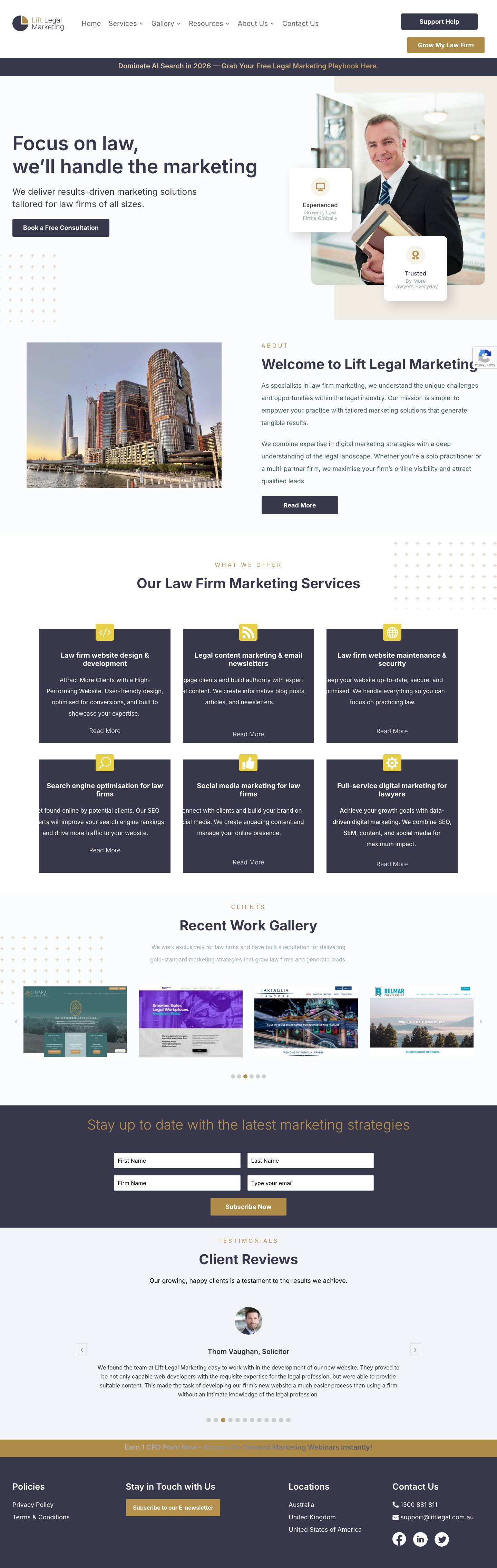 Law Firm Marketing | Legal Marketing Experts | Lift Legal - Full Screenshot