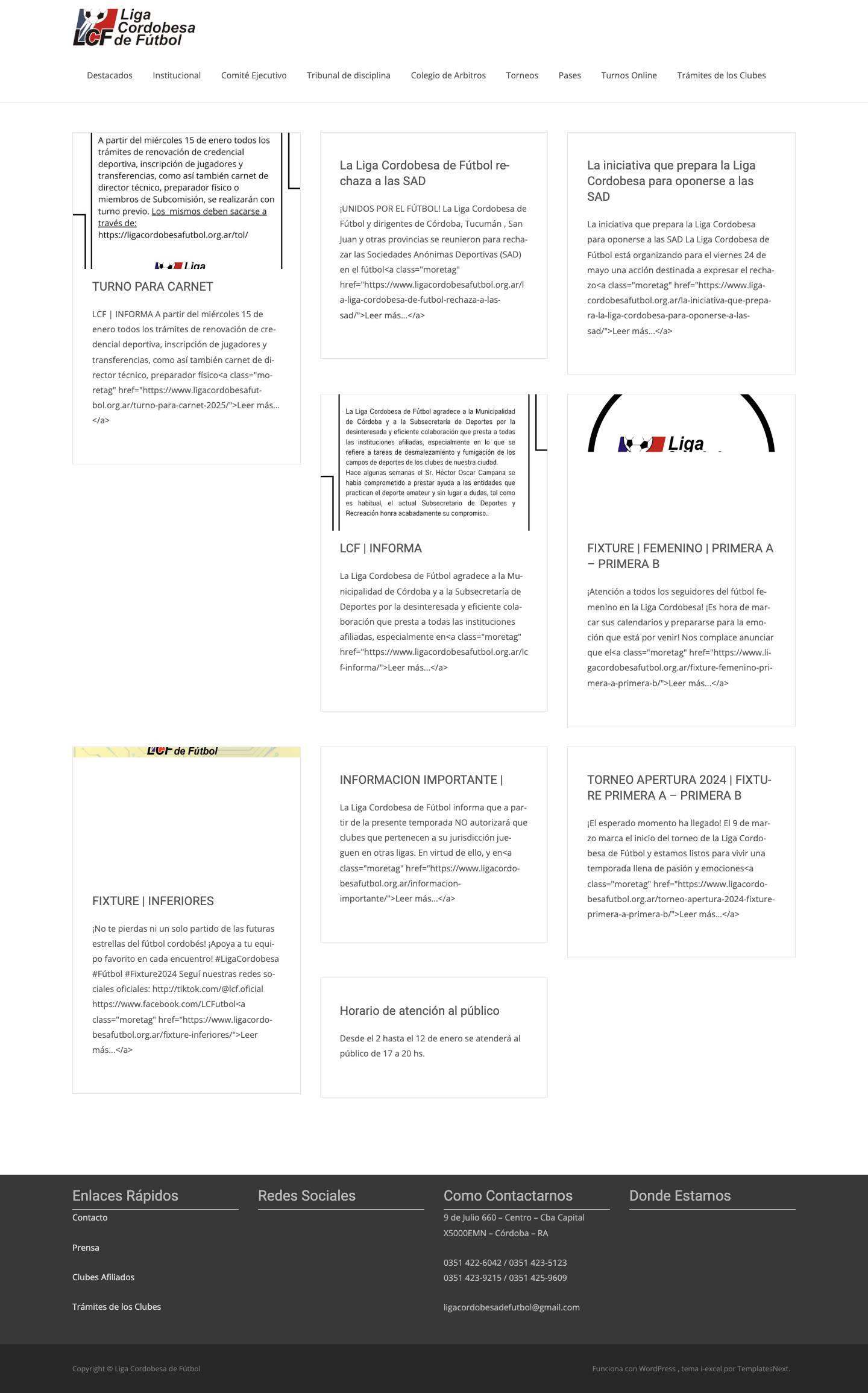 Liga Cordobesa de Fútbol – Futbol de Córdoba - Full Screenshot