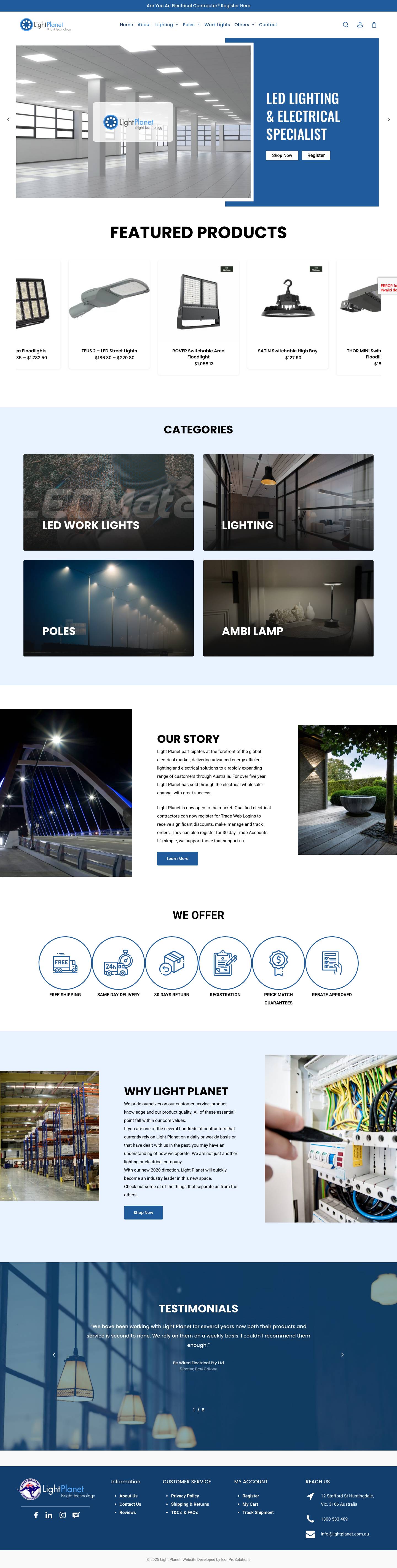 Light Planet - LED Lighting | LED Lights | 30 Day Trade Accounts - Full Screenshot