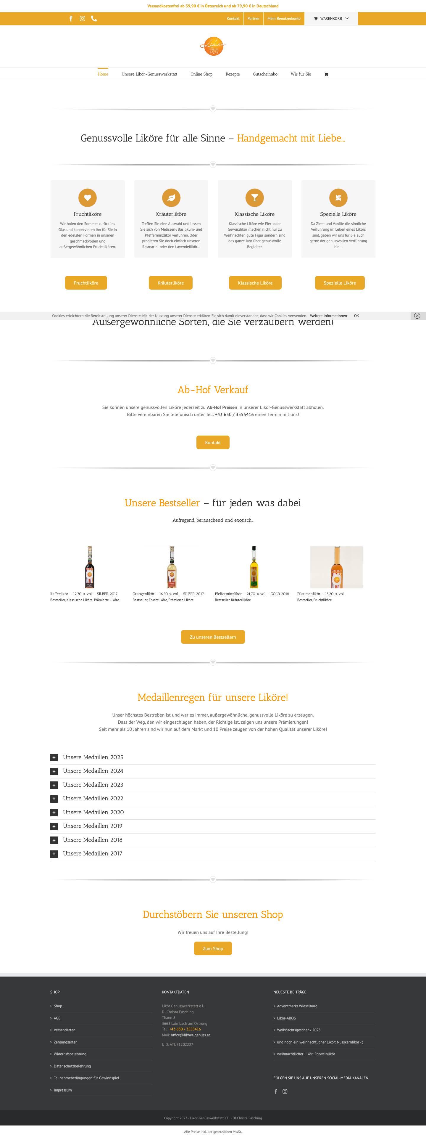 Home - Likör-Genusswerkstatt - Full Screenshot