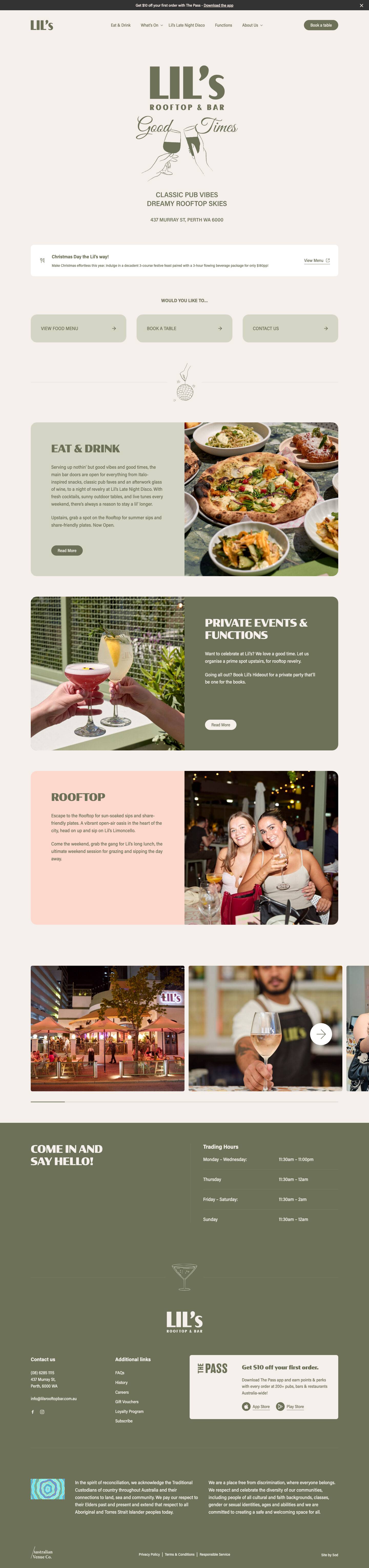 Lil's Rooftop Bar Perth – Vibrant Open-Air Oasis in the City - Full Screenshot