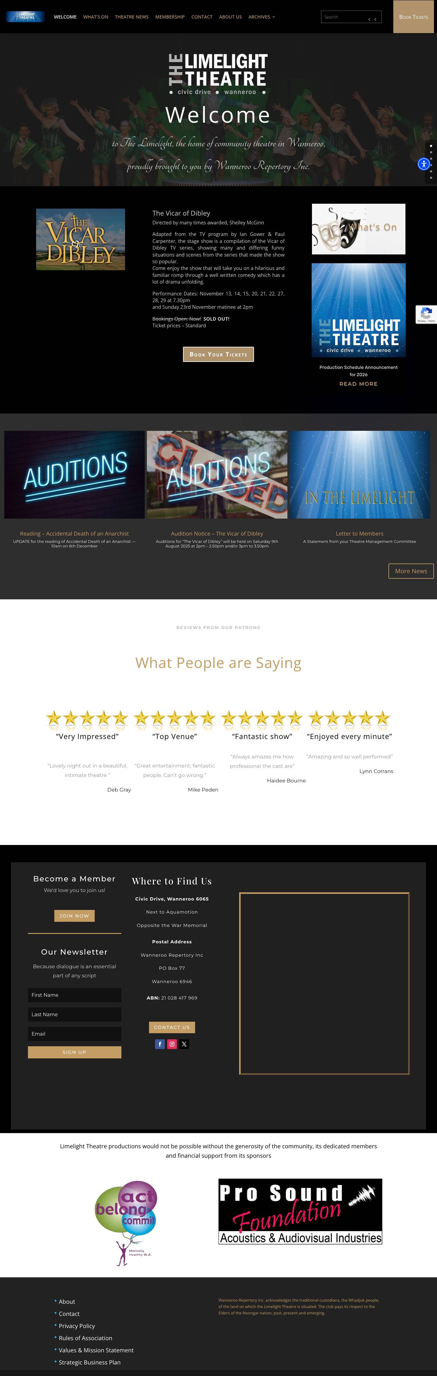 Limelight Theatre - Community Theatre in Wanneroo - Full Screenshot