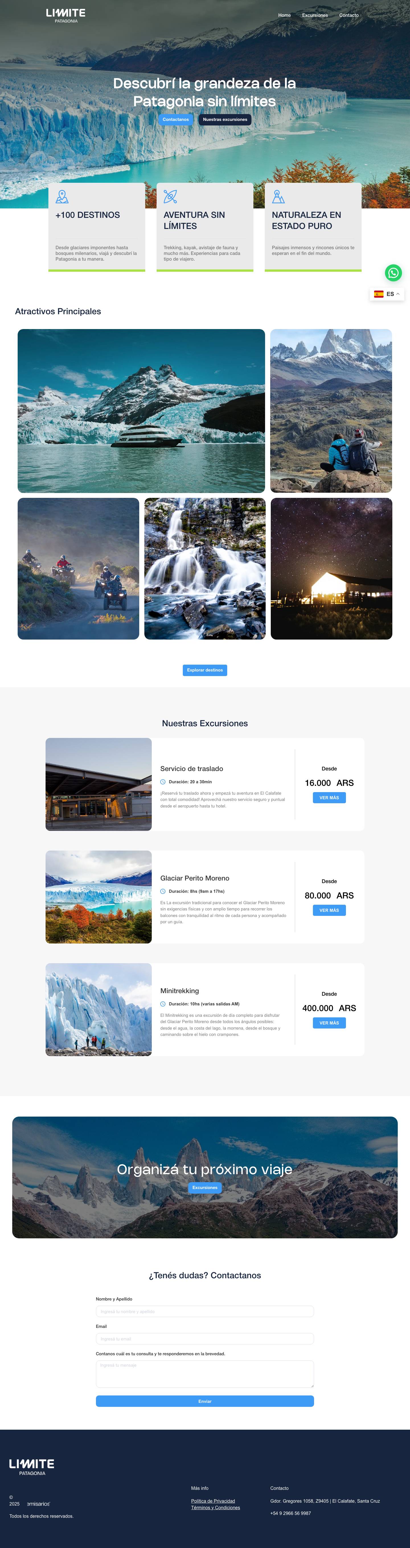 Límite Patagonia – ExcursionesJoinchat - Full Screenshot