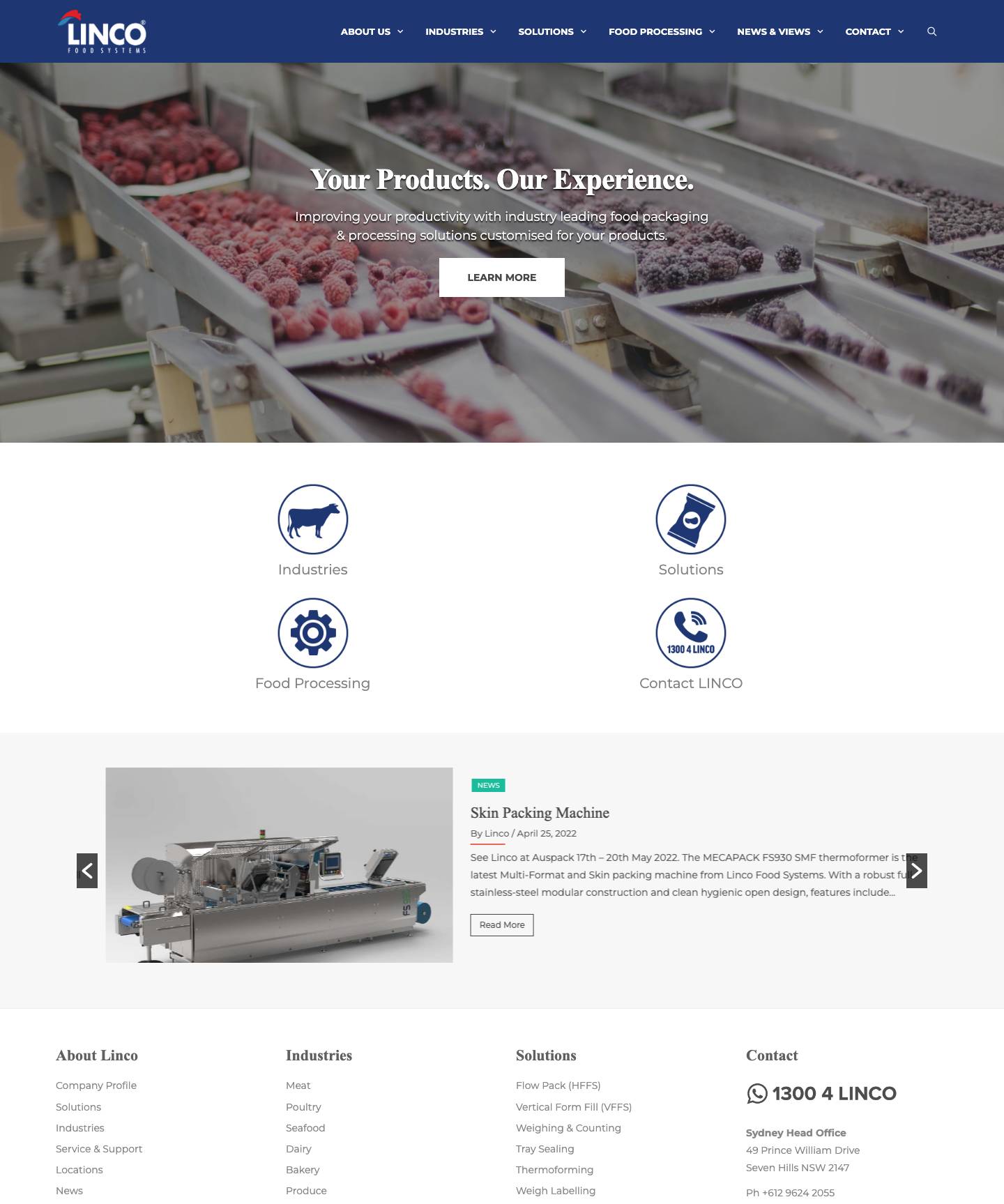 Linco Food Systems – Your Products, Our Experience - Full Screenshot
