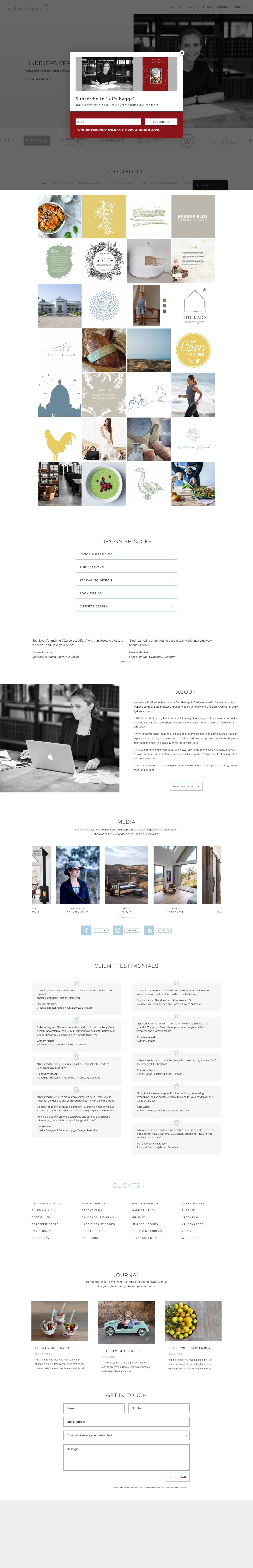 Lindbjerg Graphic - Sydney Graphic Designer Featured Globally - Full Screenshot