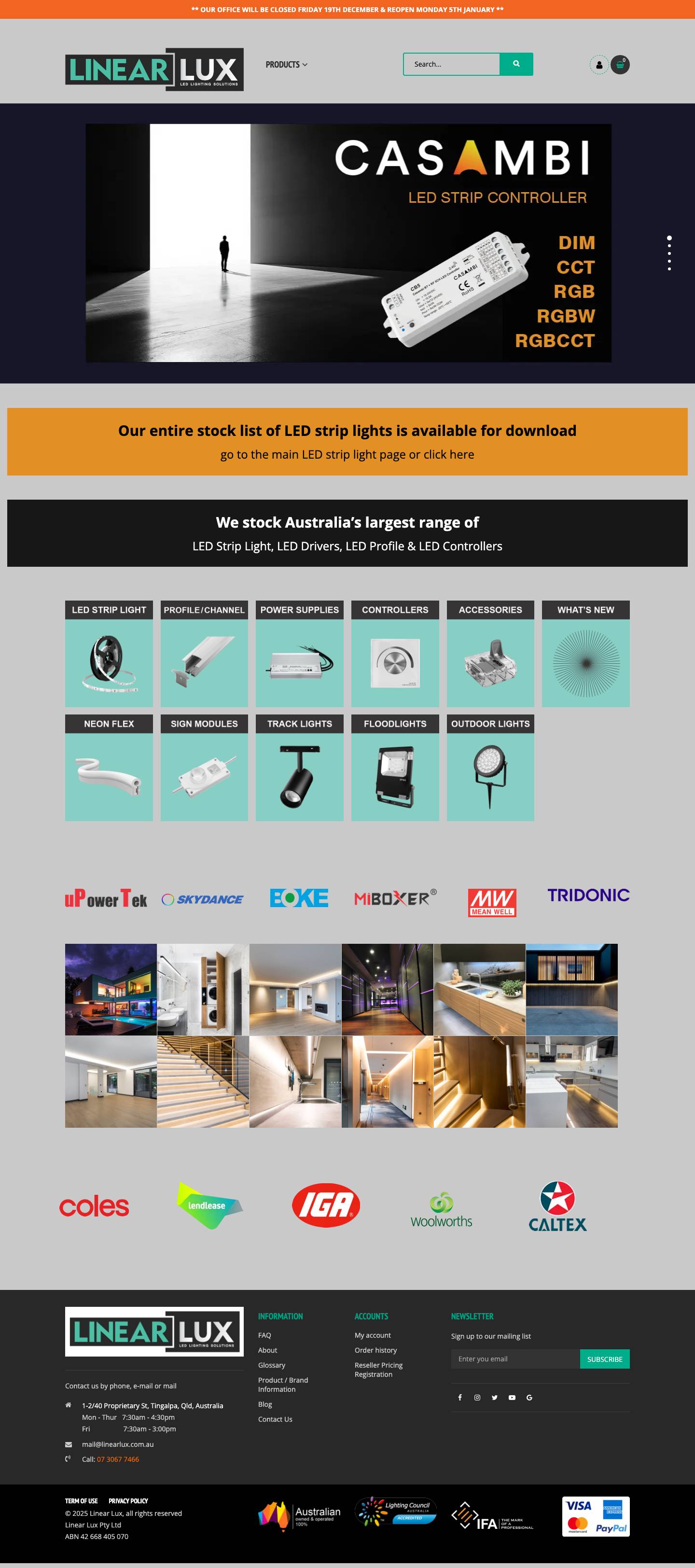 LED Strip Lights | Linear Lux | Flexible LED Strip Lights - Full Screenshot