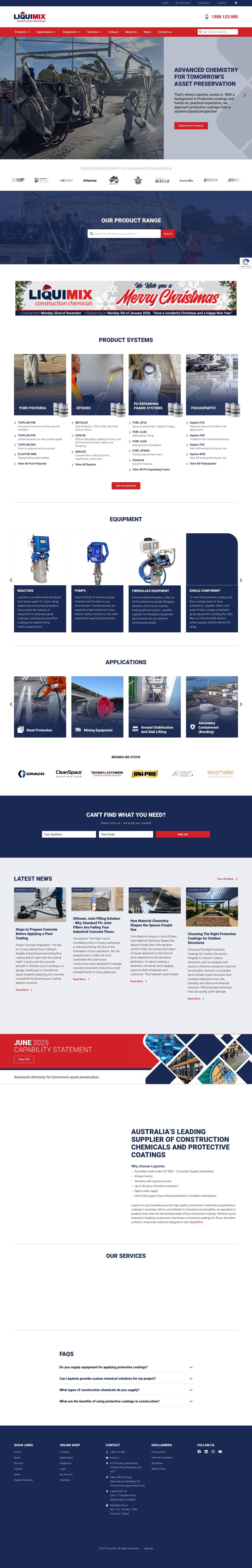 Construction Chemicals & Protective Coatings Australia | Liquimix - Full Screenshot