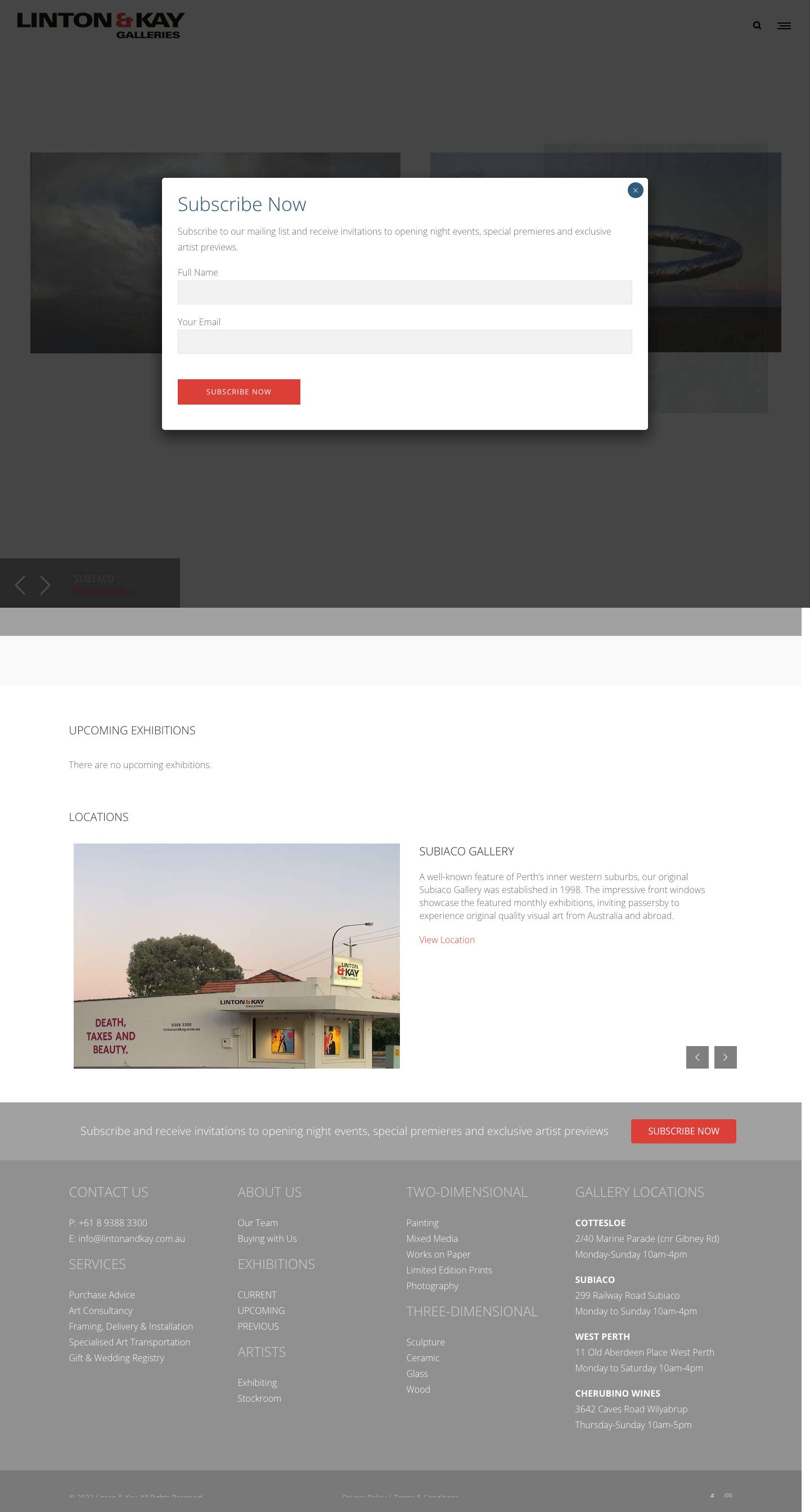 Homepage | Linton and Kay Galleries | Perth Western Australia - Full Screenshot