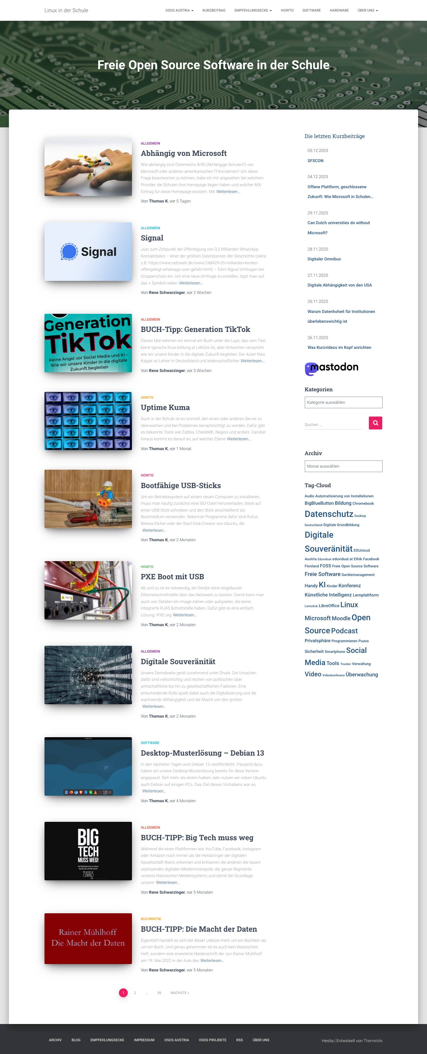 Linux in der Schule – Freie Open Source Software in der Schule - Full Screenshot