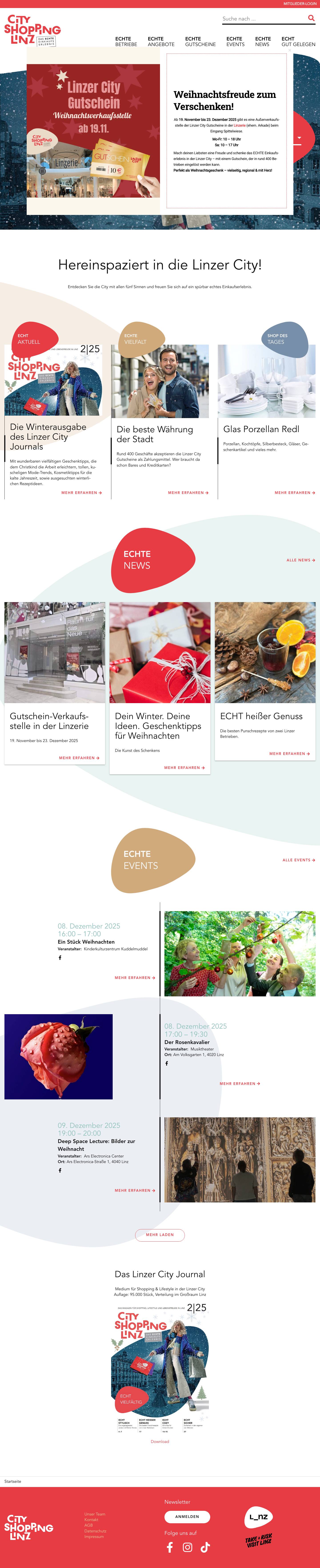 City Shopping Linz - Hereinspaziert in die Linzer City - Full Screenshot