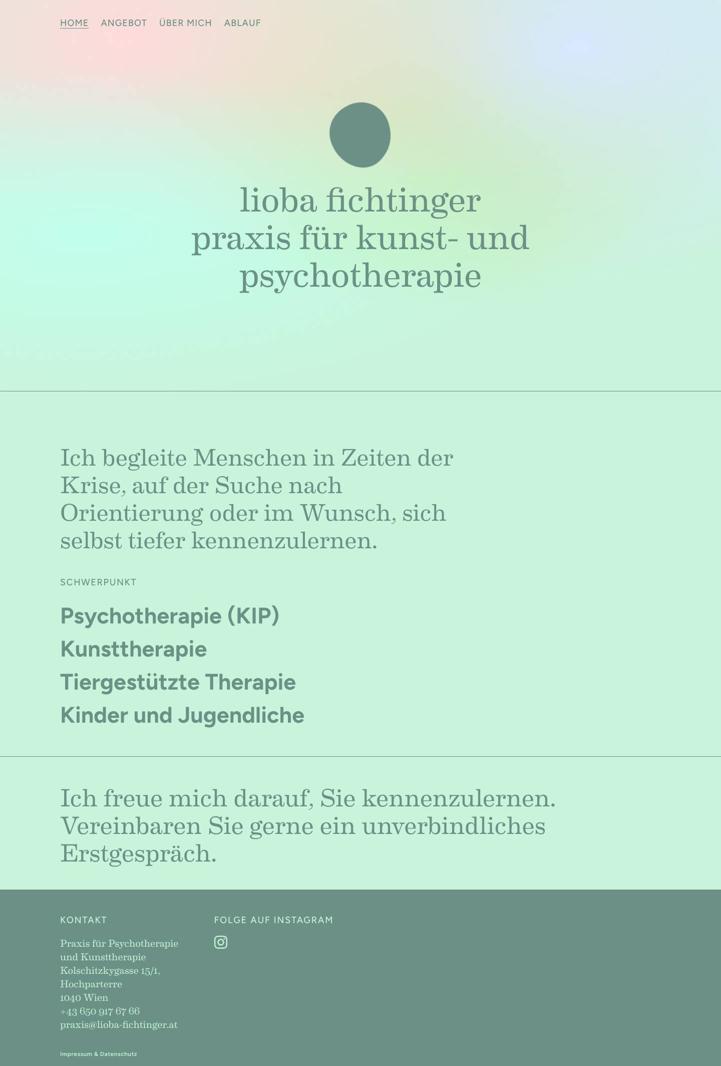 Lioba Fichtinger – Praxis für Kunst- und Psychotherapie – Psychotherapeutin - Full Screenshot