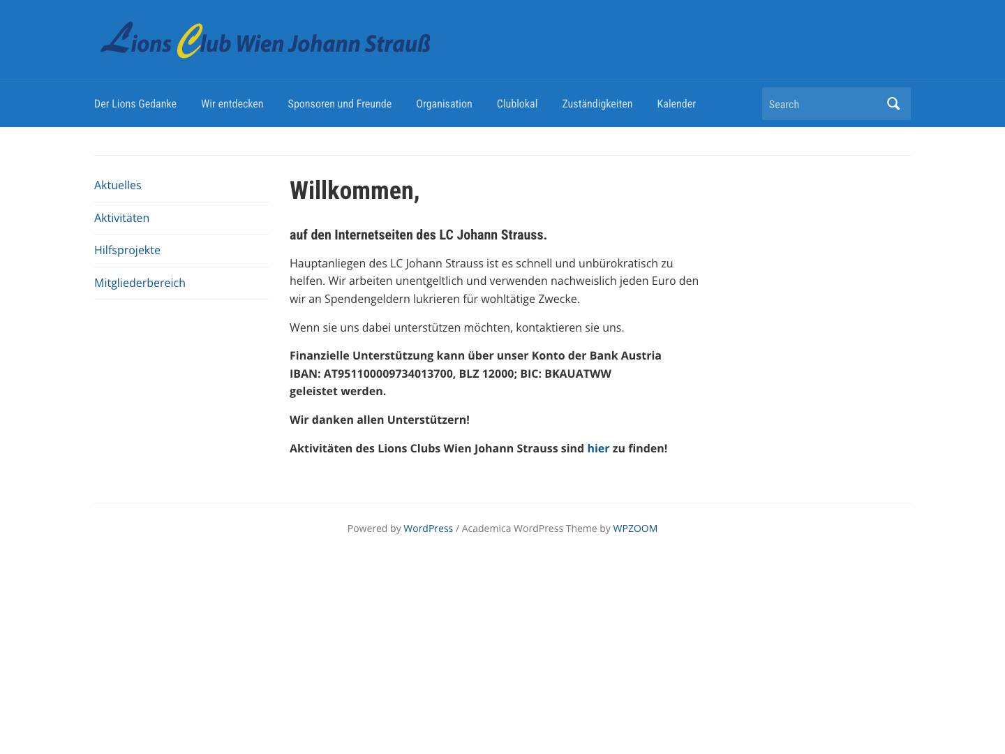 Lionsclub Wien Johann Strauß – We serve – Wir helfen - Full Screenshot
