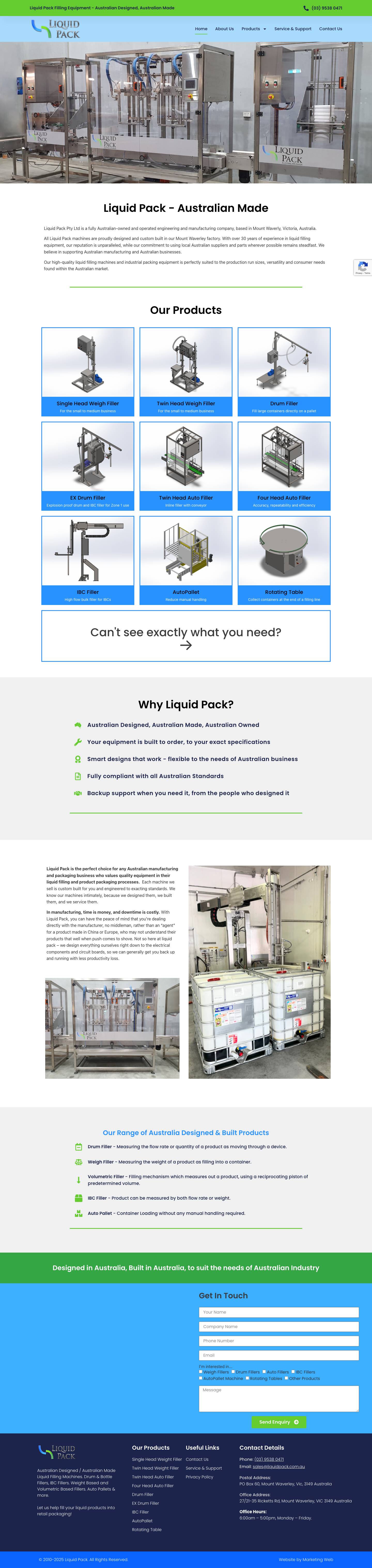 Liquid Pack | Liquid Filling Machines | Melbourne Australia - Full Screenshot