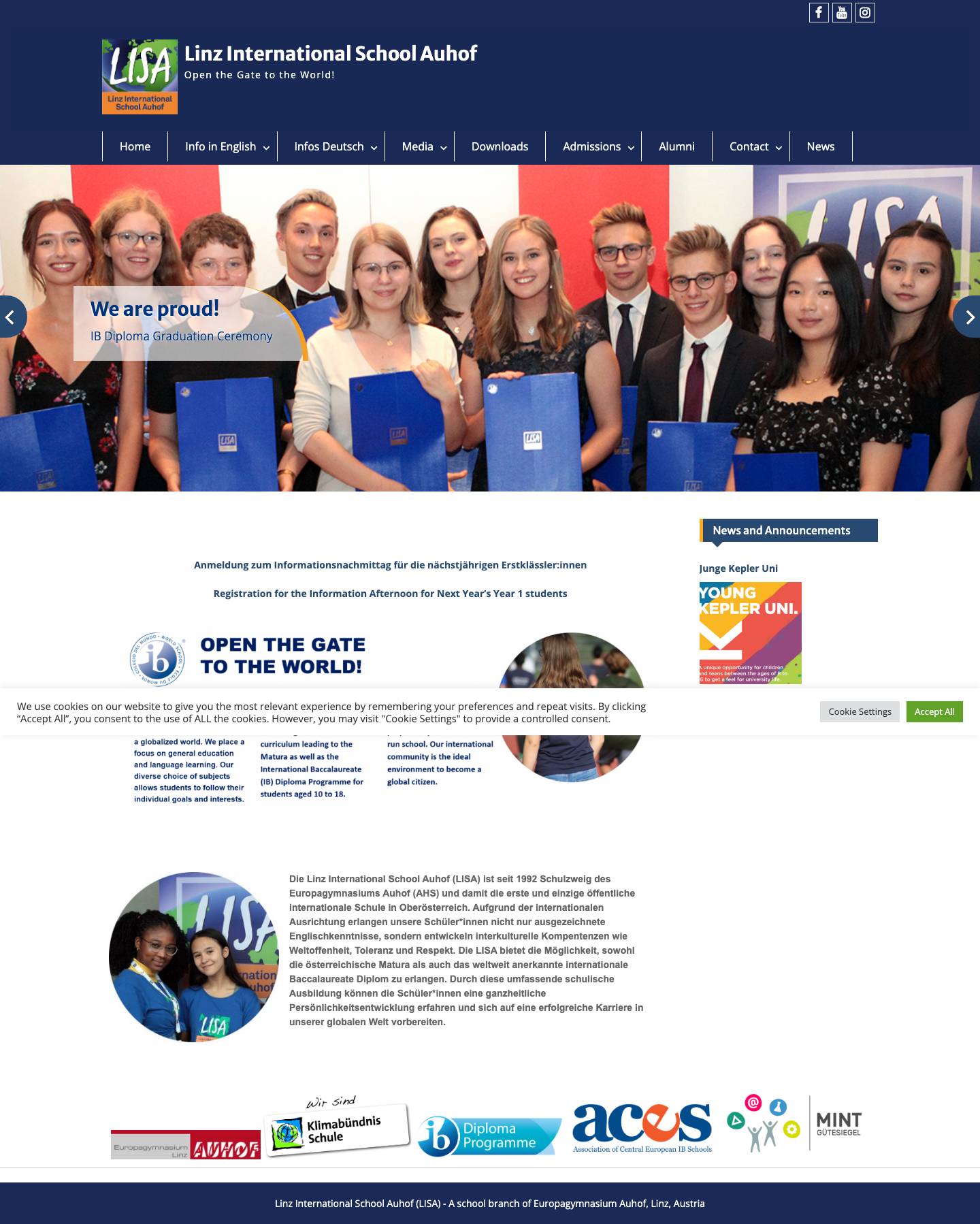Linz International School Auhof – Open the Gate to the World! - Full Screenshot