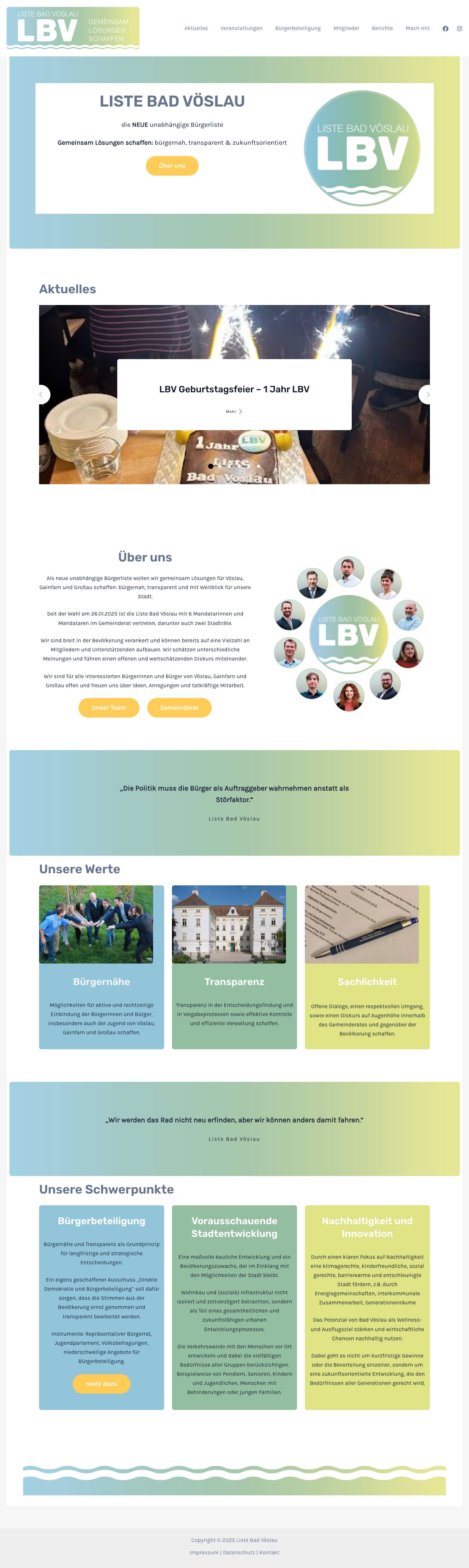 Liste Bad Vöslau - Full Screenshot