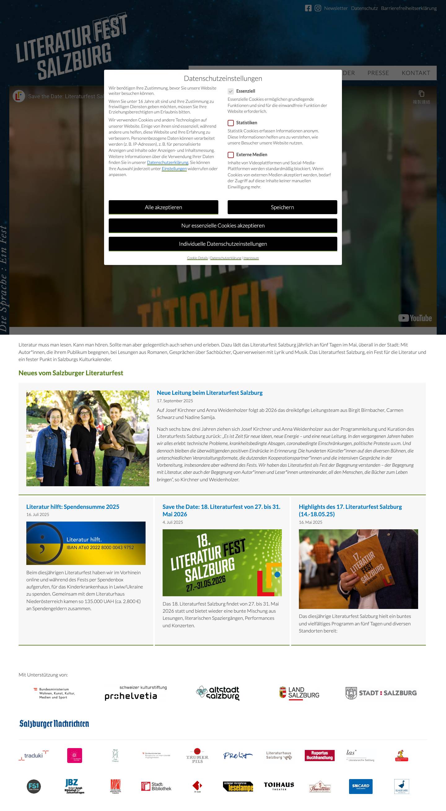 Literaturfest Salzburg Literaturfest Salzburg - Full Screenshot