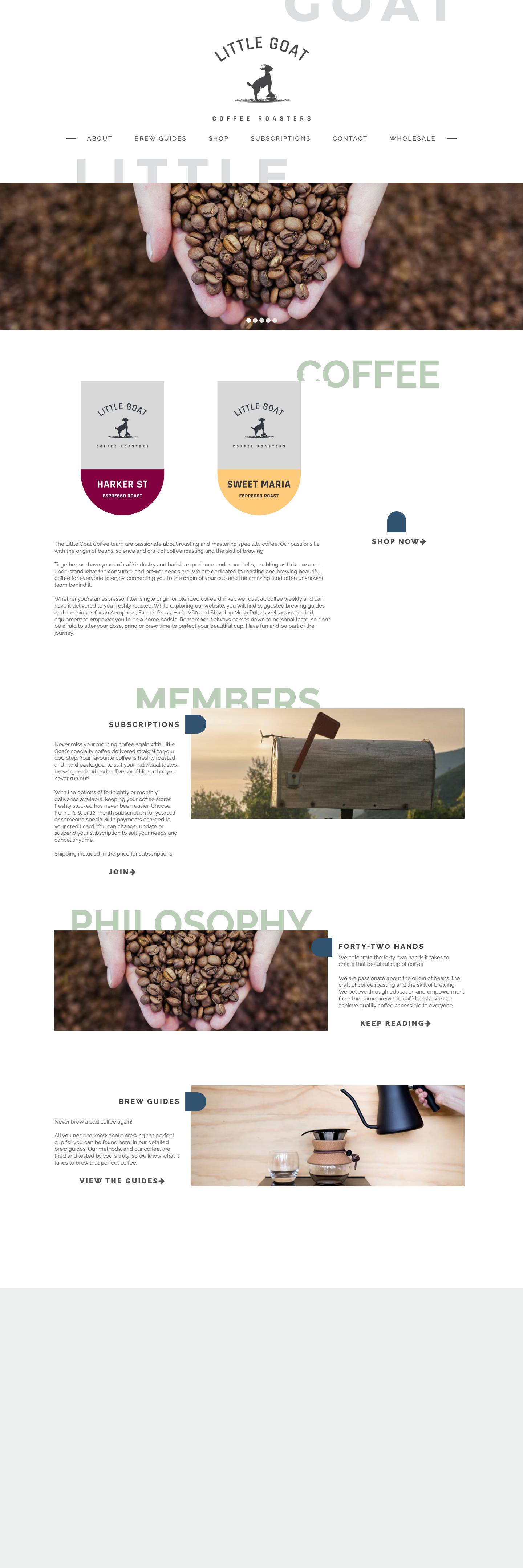 Buy Specialty Coffee Beans Online | Little Goat Coffee Roasters | - Full Screenshot