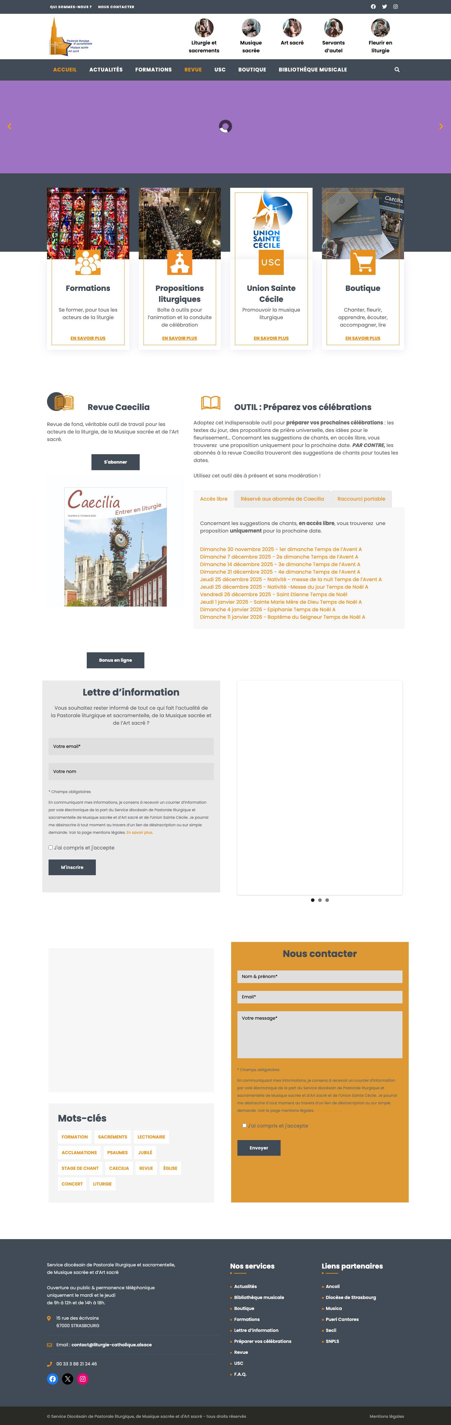 Accueil - Liturgie Catholique Alsace - Full Screenshot