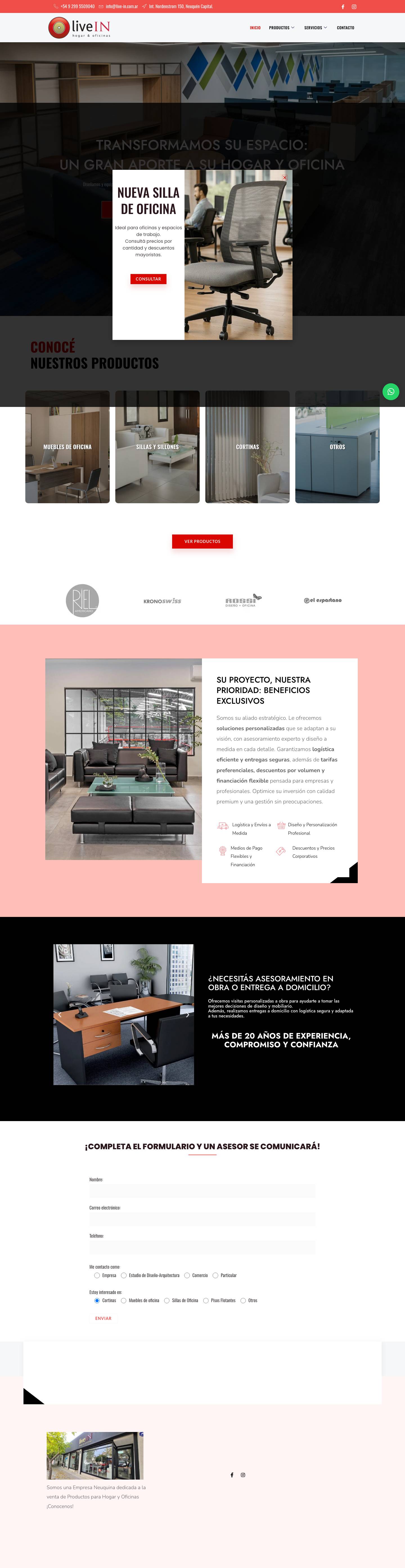 Inicio - live IN • hogar & oficinas - Full Screenshot