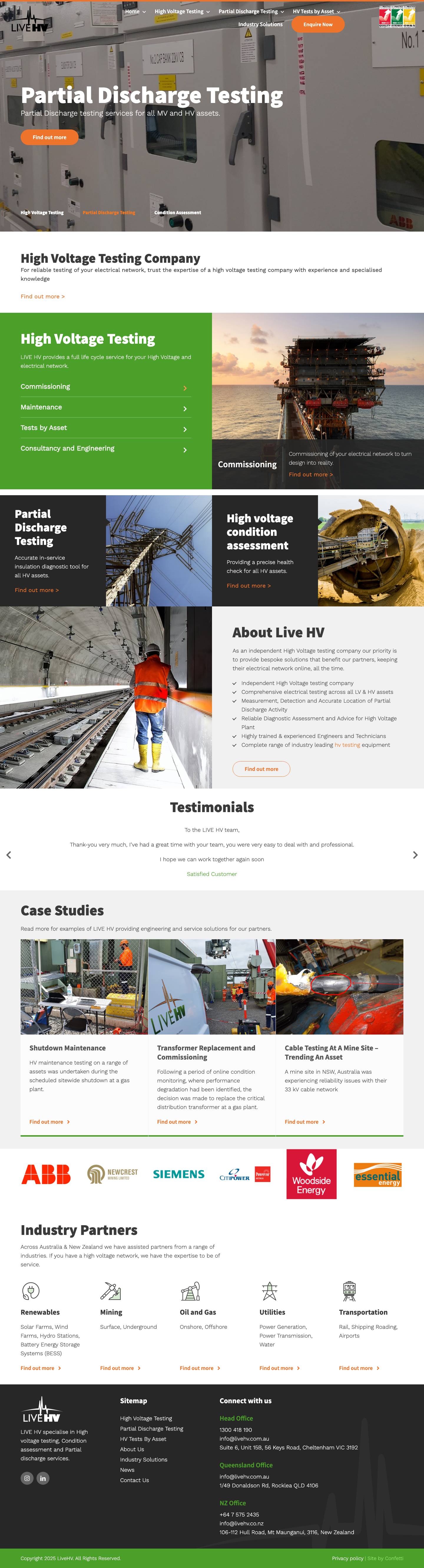 High Voltage Testing Company | Electrical Network Solutions - Full Screenshot