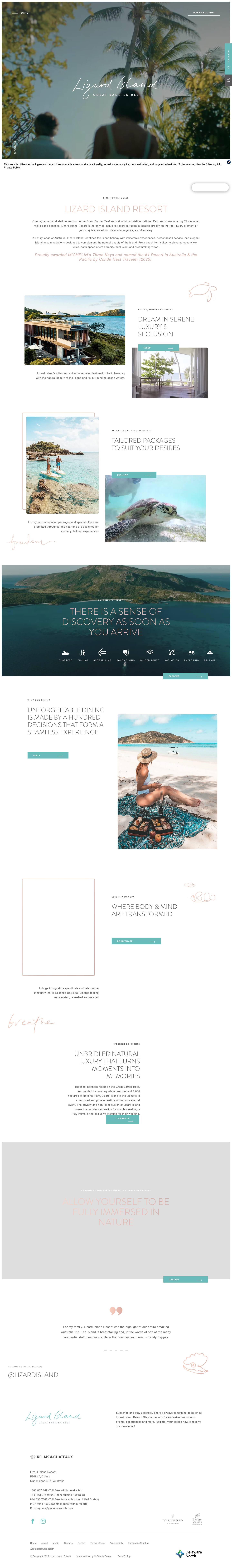 Lizard Island Resort - Great Barrier Reef Accommodation - Full Screenshot