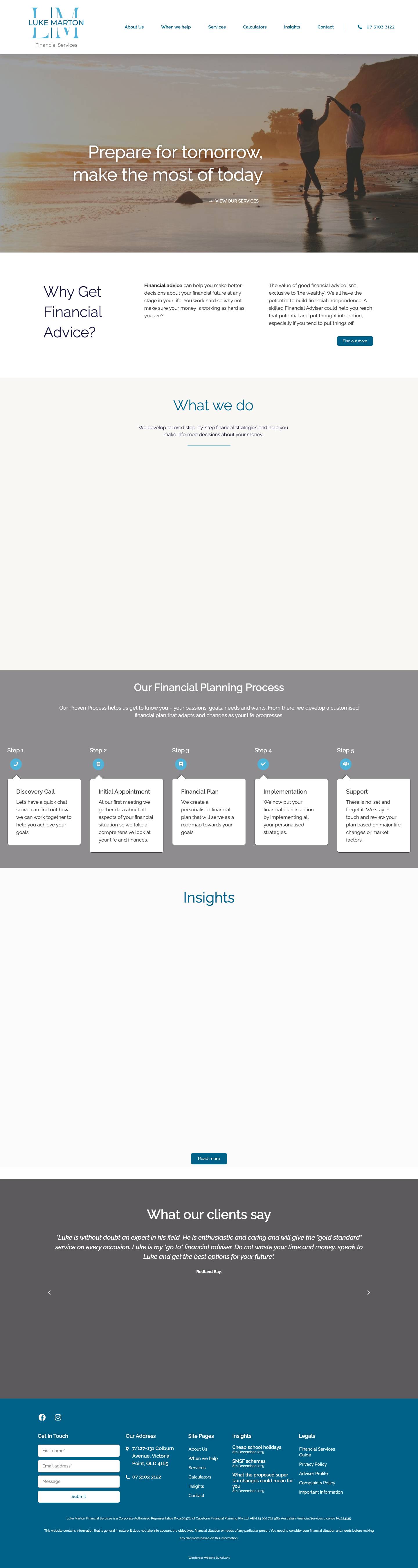 Top Financial Adviser Redlands - Luke Marton Financial Services | Victoria Point | Cleveland - Full Screenshot