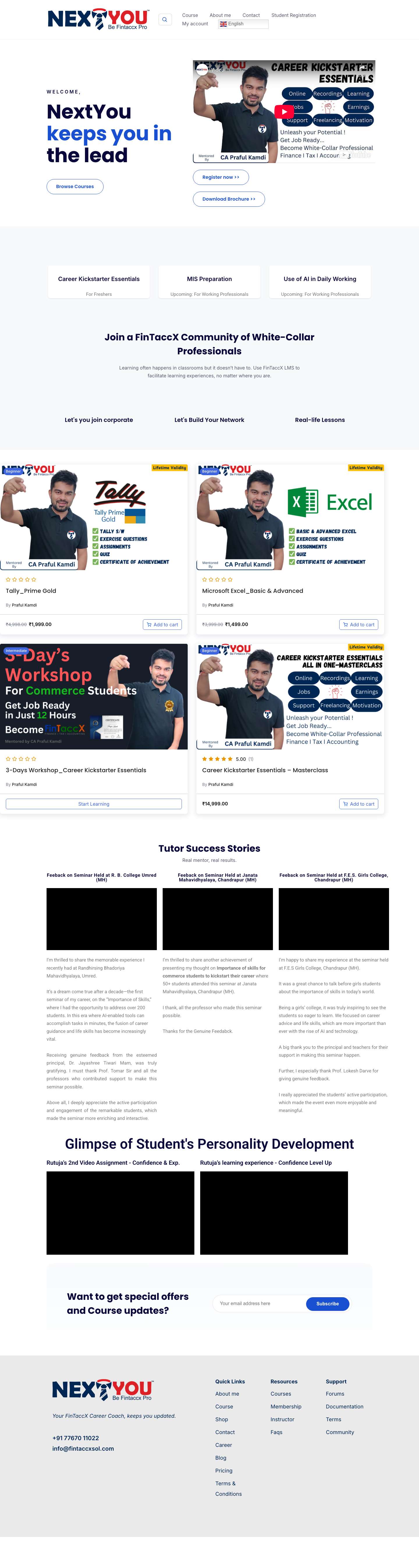 NextYou LMS – Welcome to FinTaccX LMS, wish you happy learning - Full Screenshot