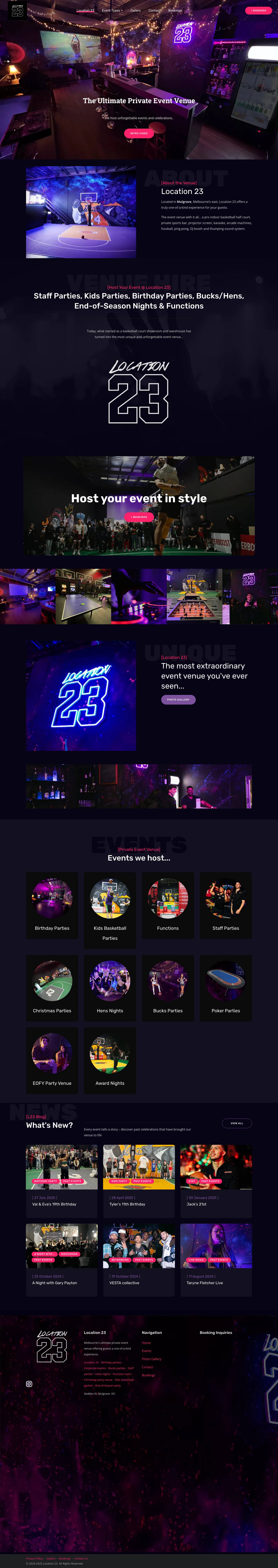 Location 23 : The Ultimate Event Venue | Birthdays, Functions, Bucks/Hens (Mulgrave) - Full Screenshot