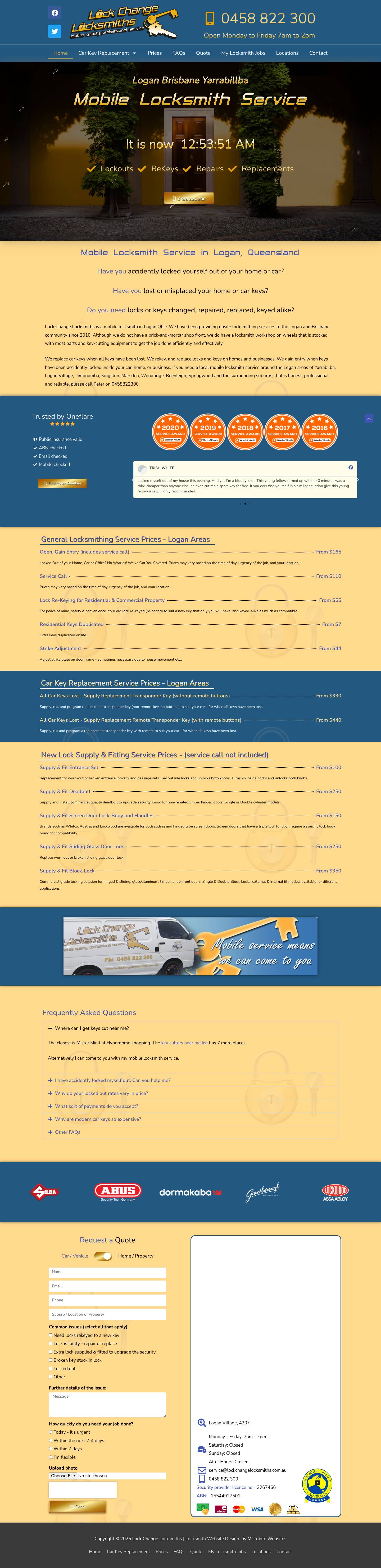 Lock Change Locksmiths - Full Screenshot