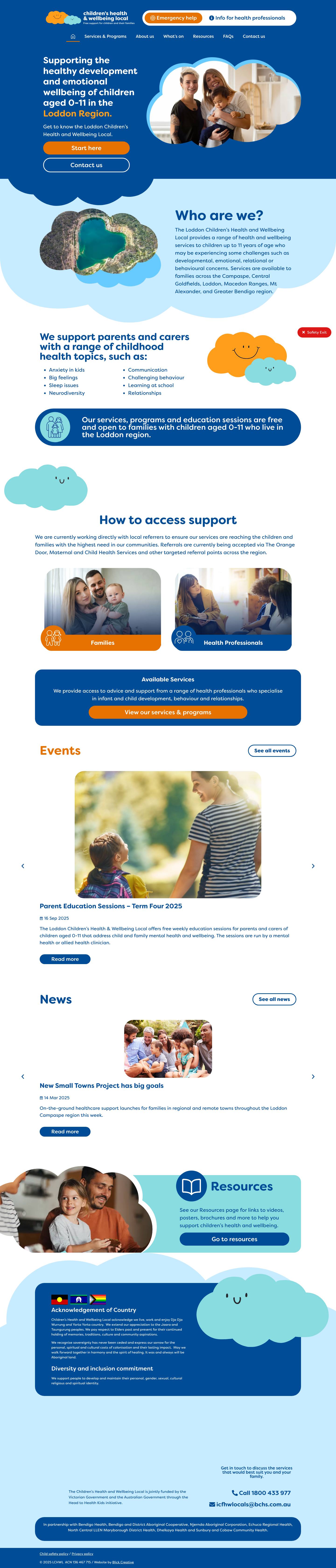 Home - Loddon Childrens Health & Wellbeing Local - Full Screenshot