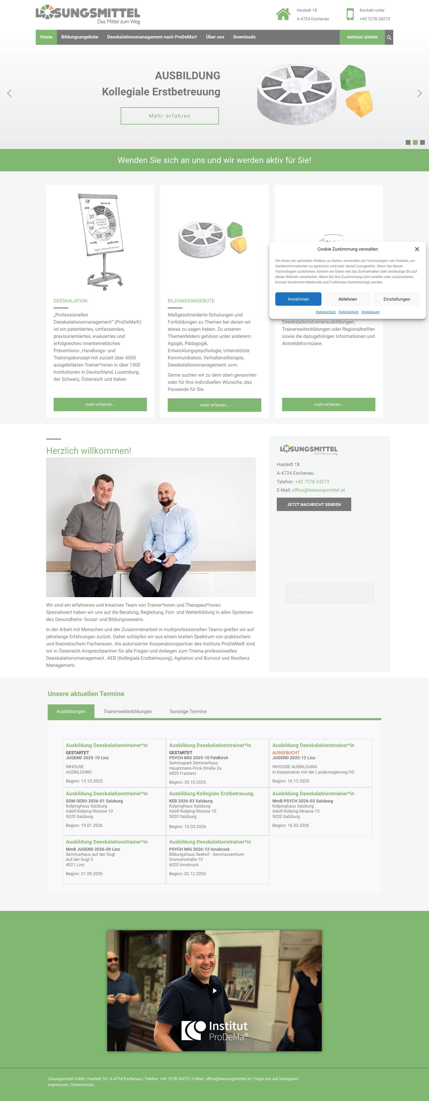 Home - Lösungsmittel GsbR aus Eschenau - Das Mittel zum Weg - Deeskalation ÖsterreichLösungsmittel GsbR aus Eschenau - Das Mittel zum Weg - Full Screenshot